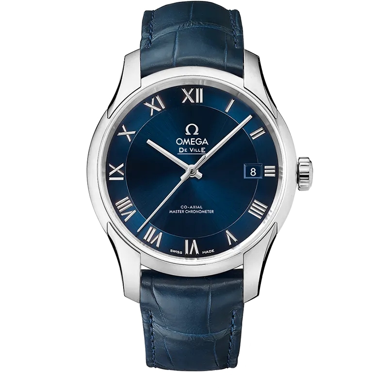 Omega De Ville Hour Vision 41 mm, steel on leather strap