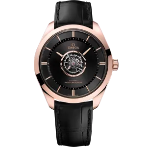 Omega De Ville Tourbillon 43 mm, Sedna™ gold - Canopus Gold™ on leather strap