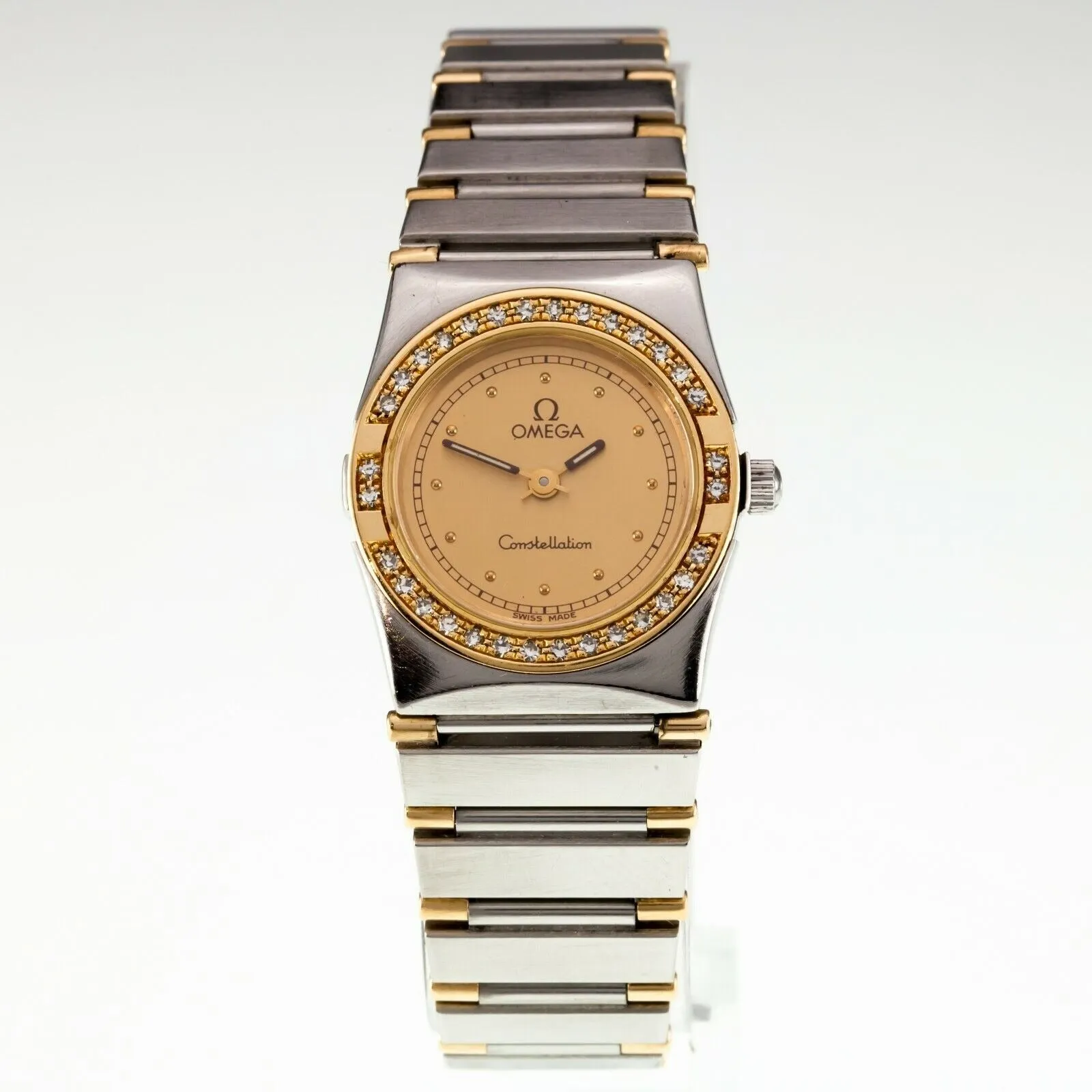 Omega Ladies Mini Constellation Two-Tone Quartz Watch w/ Diamonds