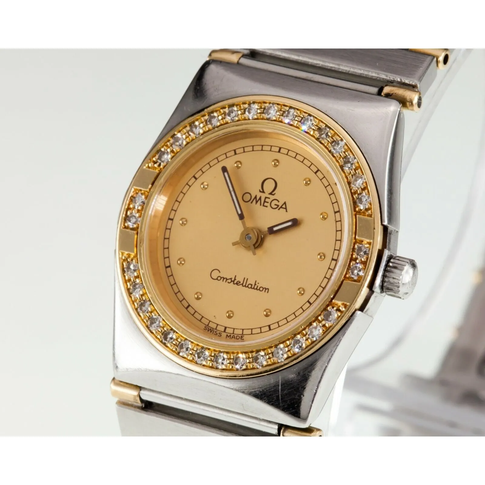 Omega Ladies Mini Constellation Two-Tone Quartz Watch w/ Diamonds