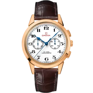Omega Specialities 39 mm, pink gold on leather strap