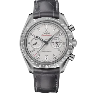 Omega Speedmaster Dark Side of the Moon 44.25 mm, grey ceramic on leather strap with foldover clasp