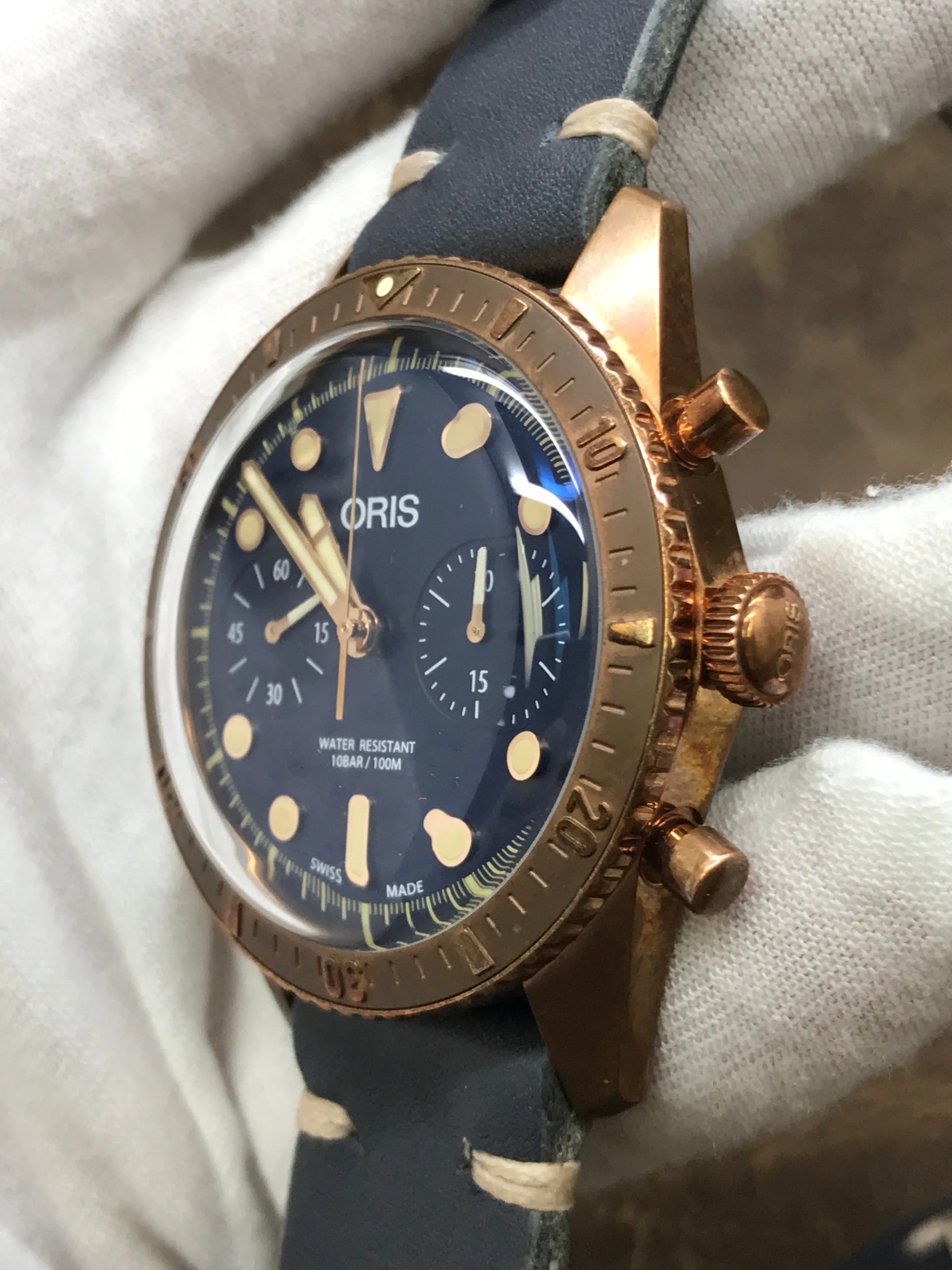 Oris Carl Brashear Chronograph Limited Edition 01.771.7744.3185 Blue Dial Automatic  Men's Watch