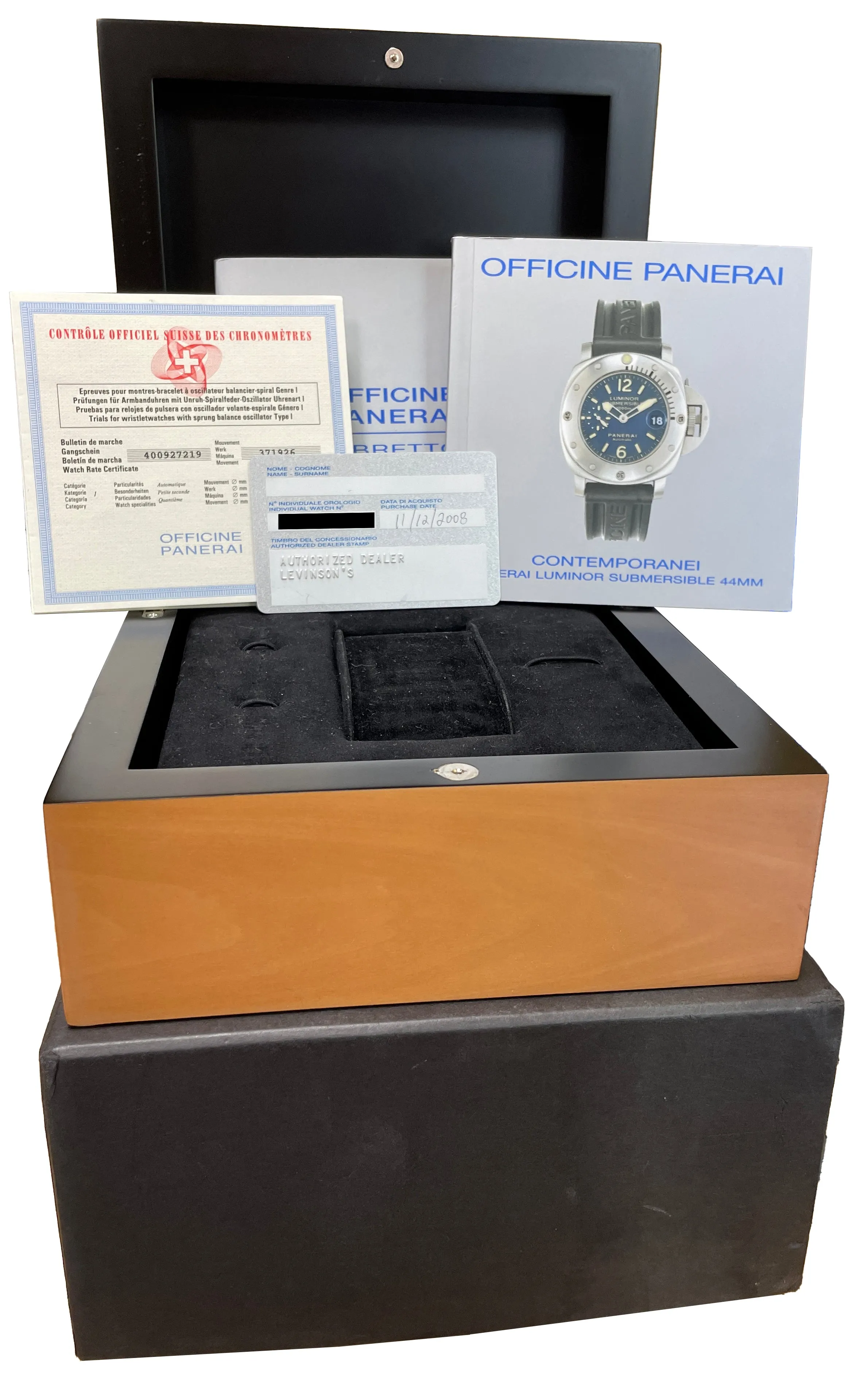 Panerai Luminor Submersible PAM 24 TRITIUM PATINA Automatic 44mm Watch PAM00024