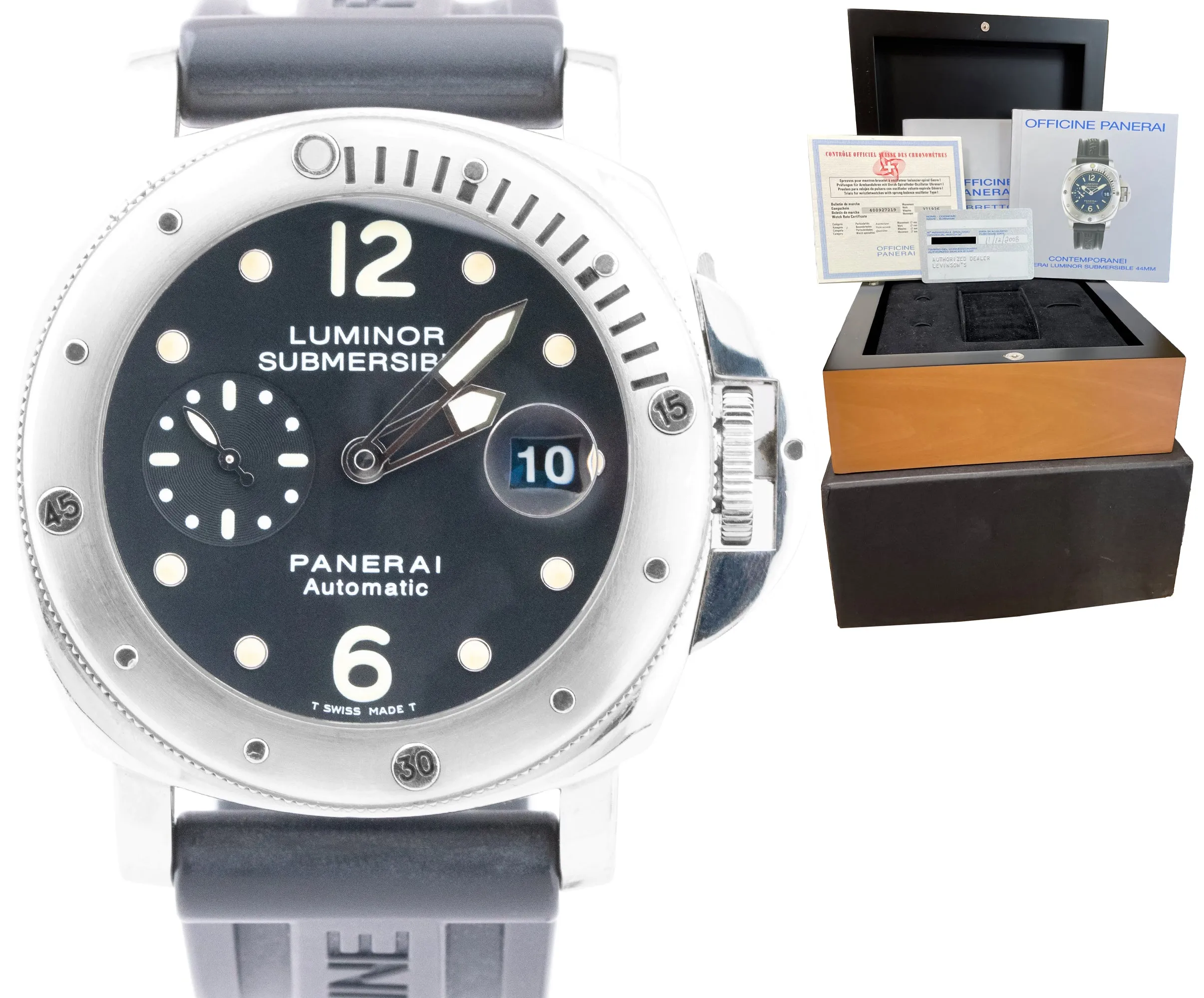 Panerai Luminor Submersible PAM 24 TRITIUM PATINA Automatic 44mm Watch PAM00024
