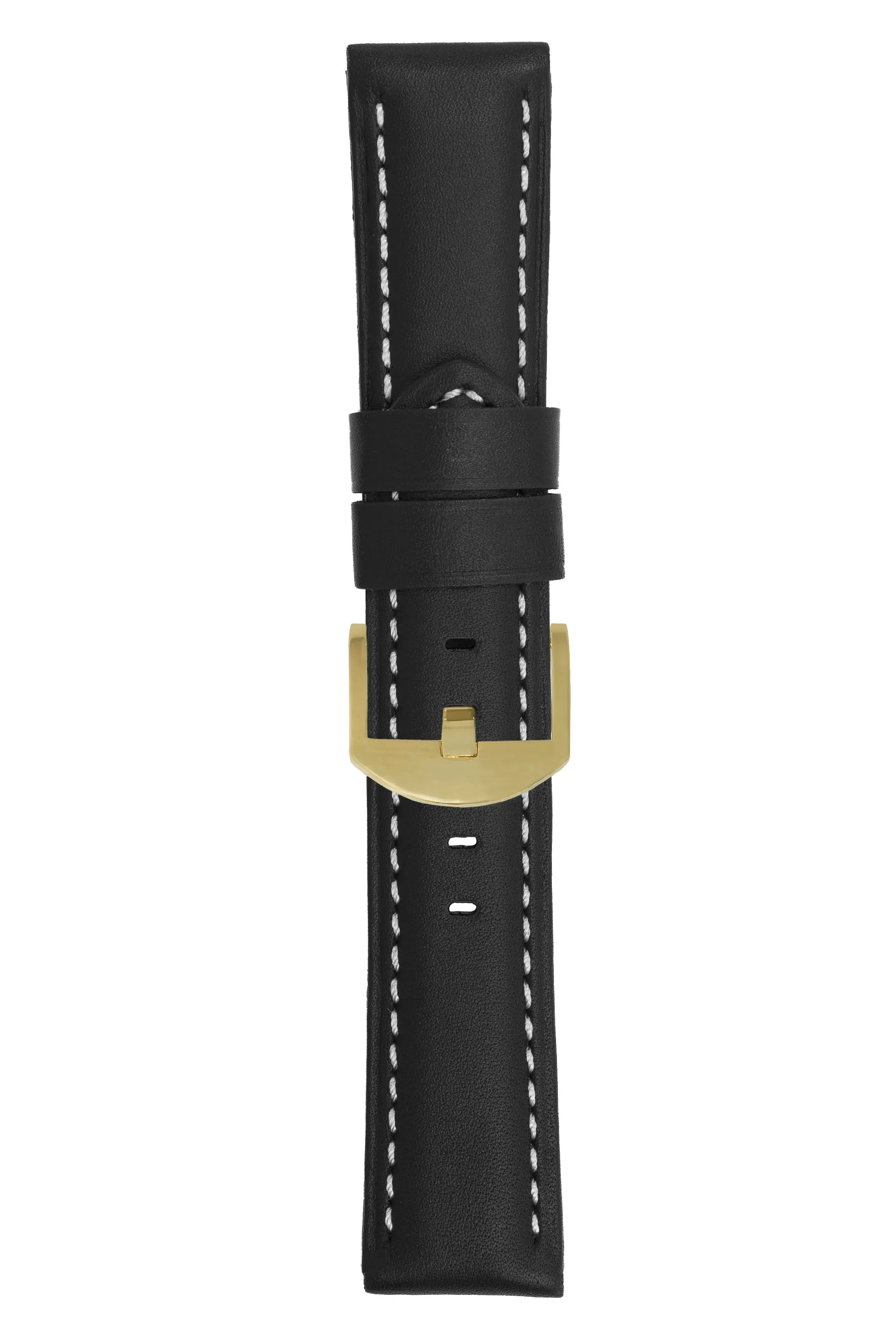 Panerai-Style Calf Leather Watch Strap in BLACK