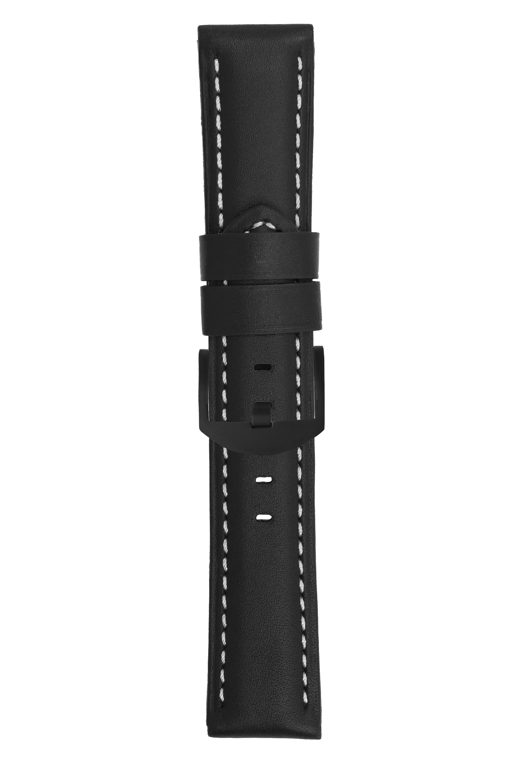 Panerai-Style Calf Leather Watch Strap in BLACK