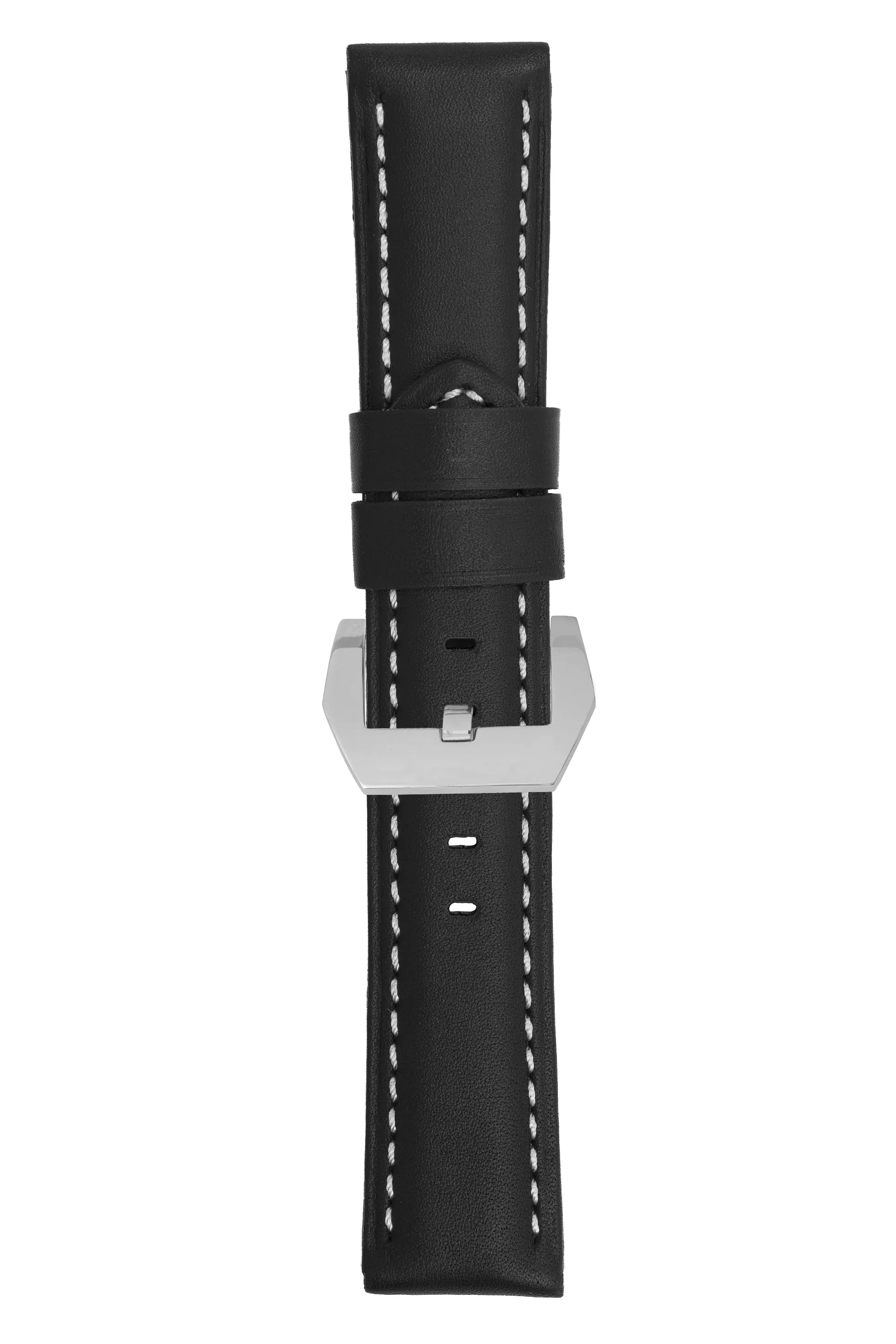 Panerai-Style Calf Leather Watch Strap in BLACK