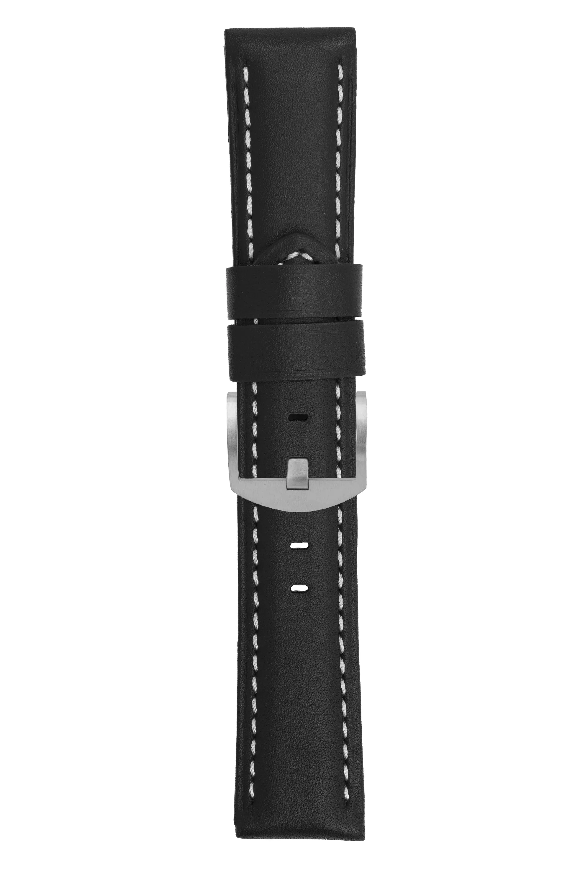 Panerai-Style Calf Leather Watch Strap in BLACK