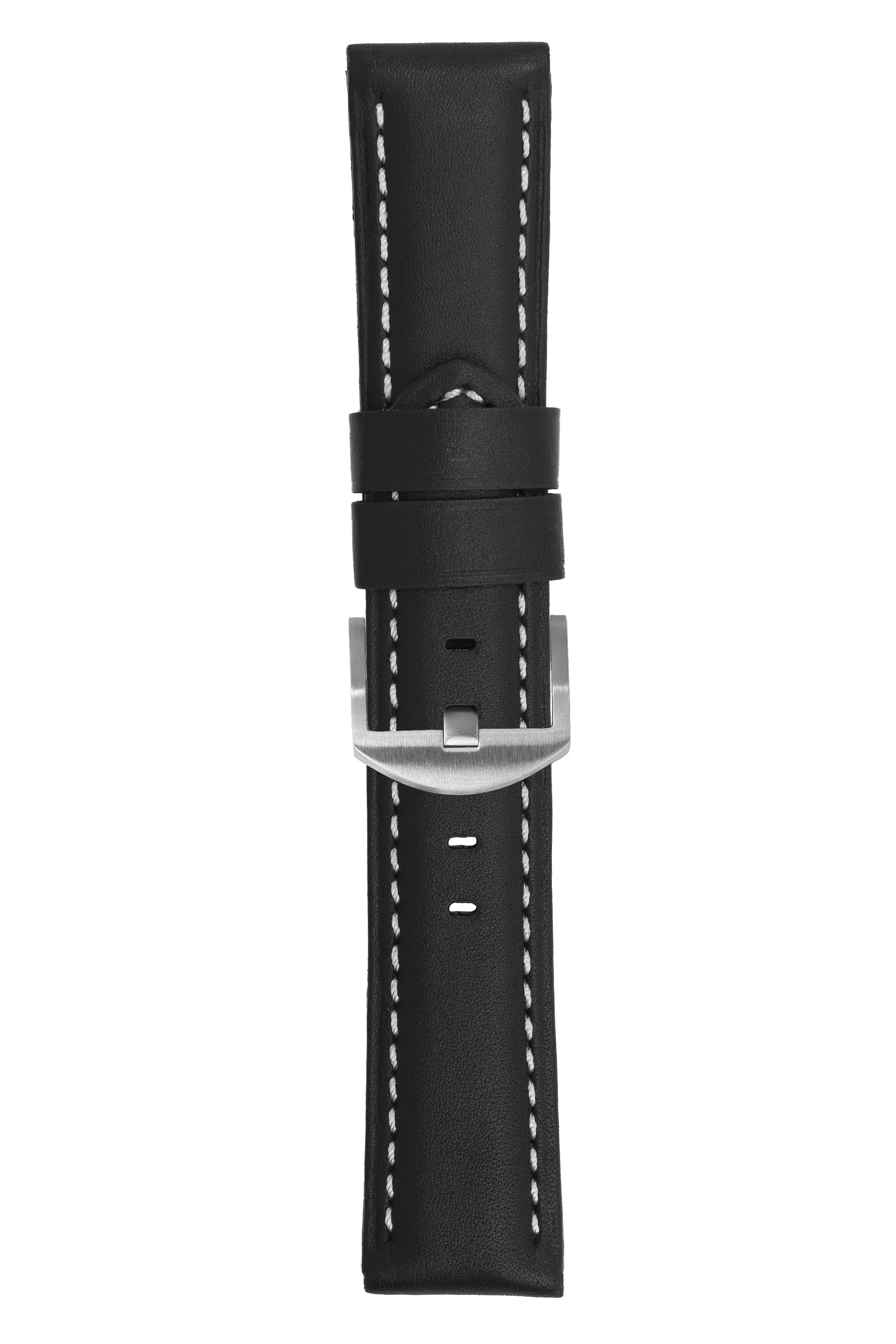 Panerai-Style Calf Leather Watch Strap in BLACK