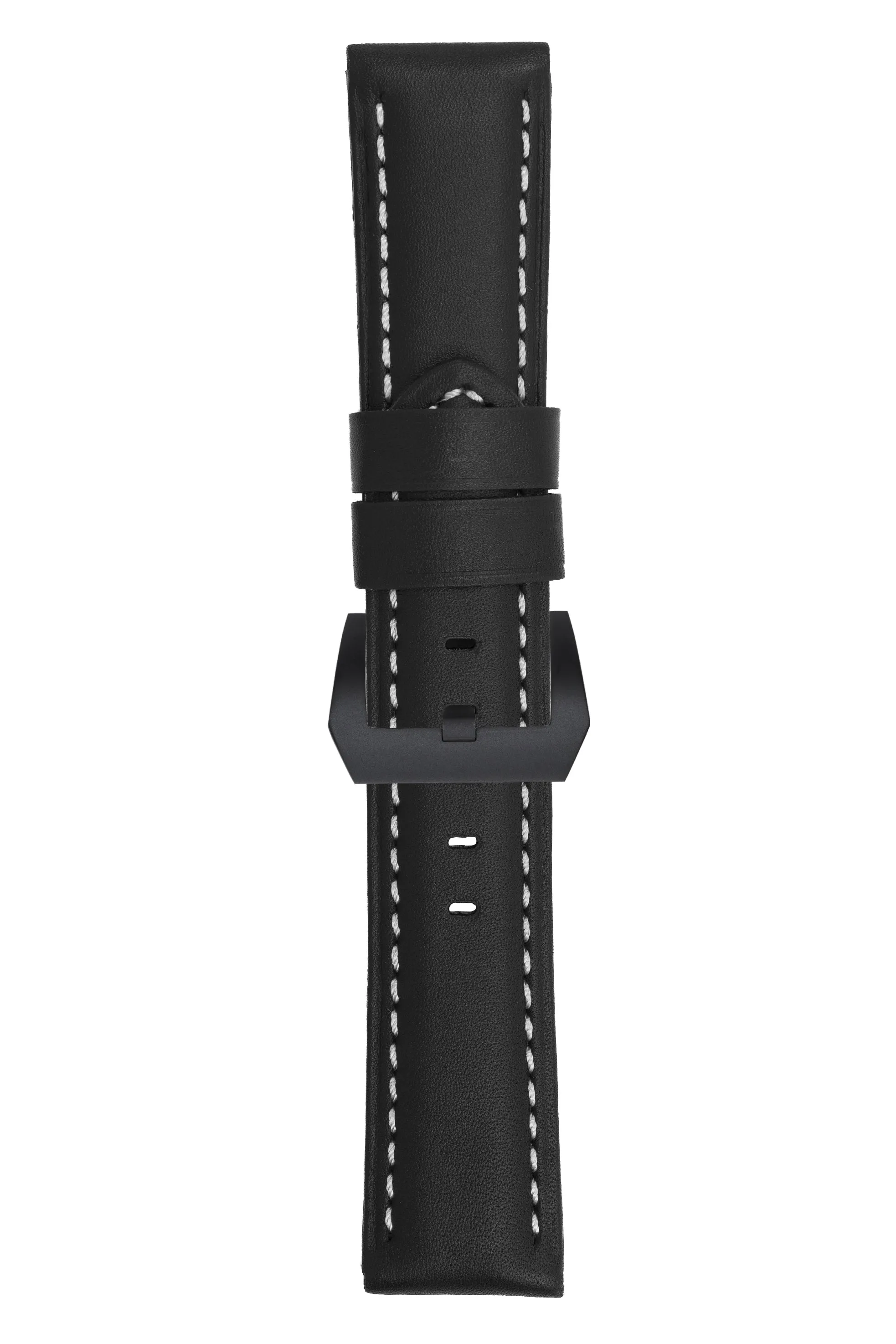 Panerai-Style Calf Leather Watch Strap in BLACK
