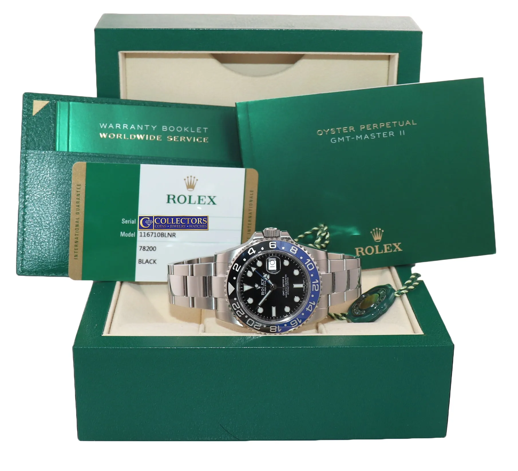 PAPERS 2019 Rolex GMT Master 2 116710 BLNR Steel Ceramic Batman Blue Watch Box