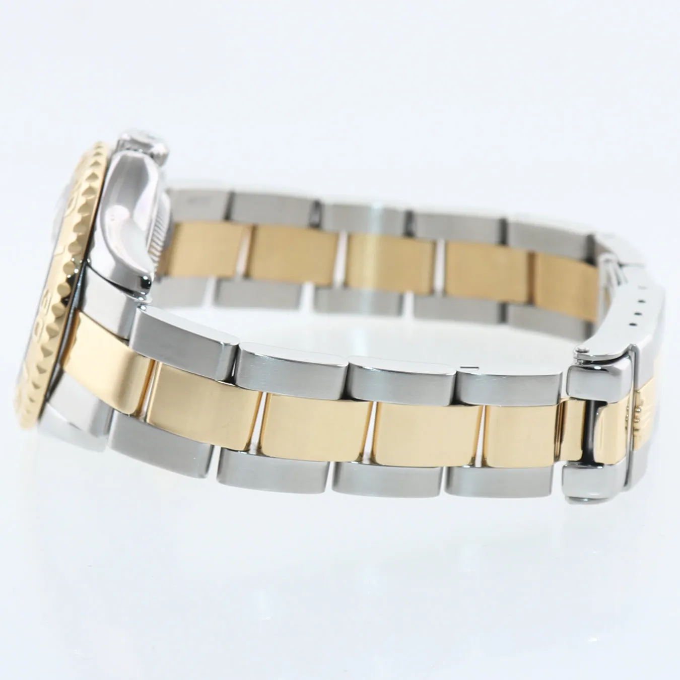 PAPERS Ladies Rolex Yacht-Master White Sapphire 69623 Two Tone Yellow Gold Watch