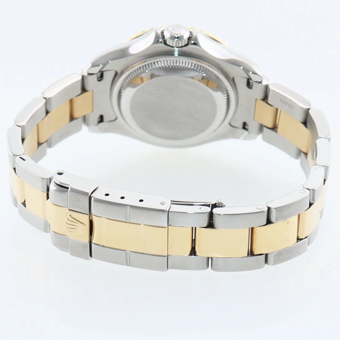 PAPERS Ladies Rolex Yacht-Master White Sapphire 69623 Two Tone Yellow Gold Watch
