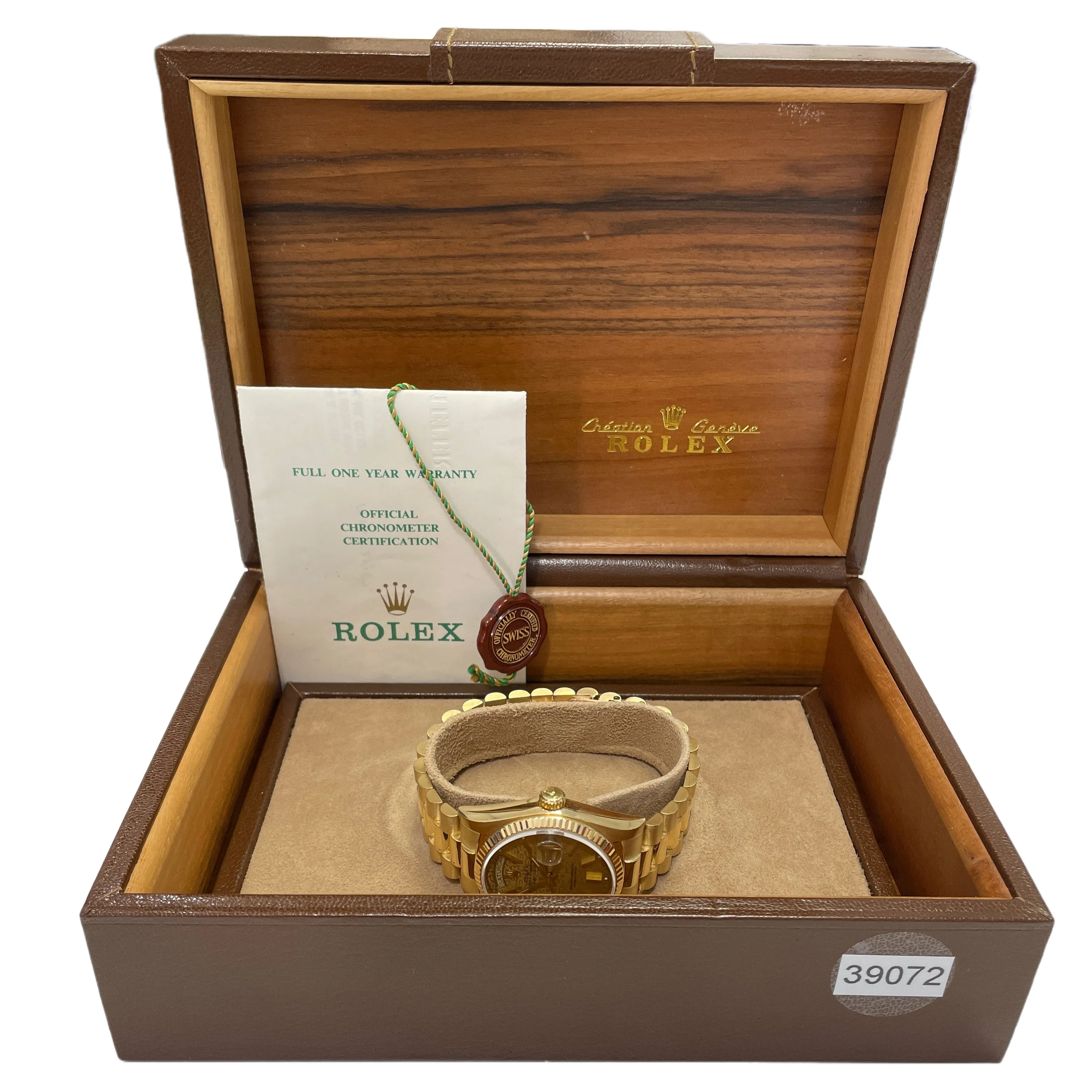 PAPERS Rolex Day-Date President CHAMPAGNE JUBILEE DIAL 36mm 18K Gold 18038 B P