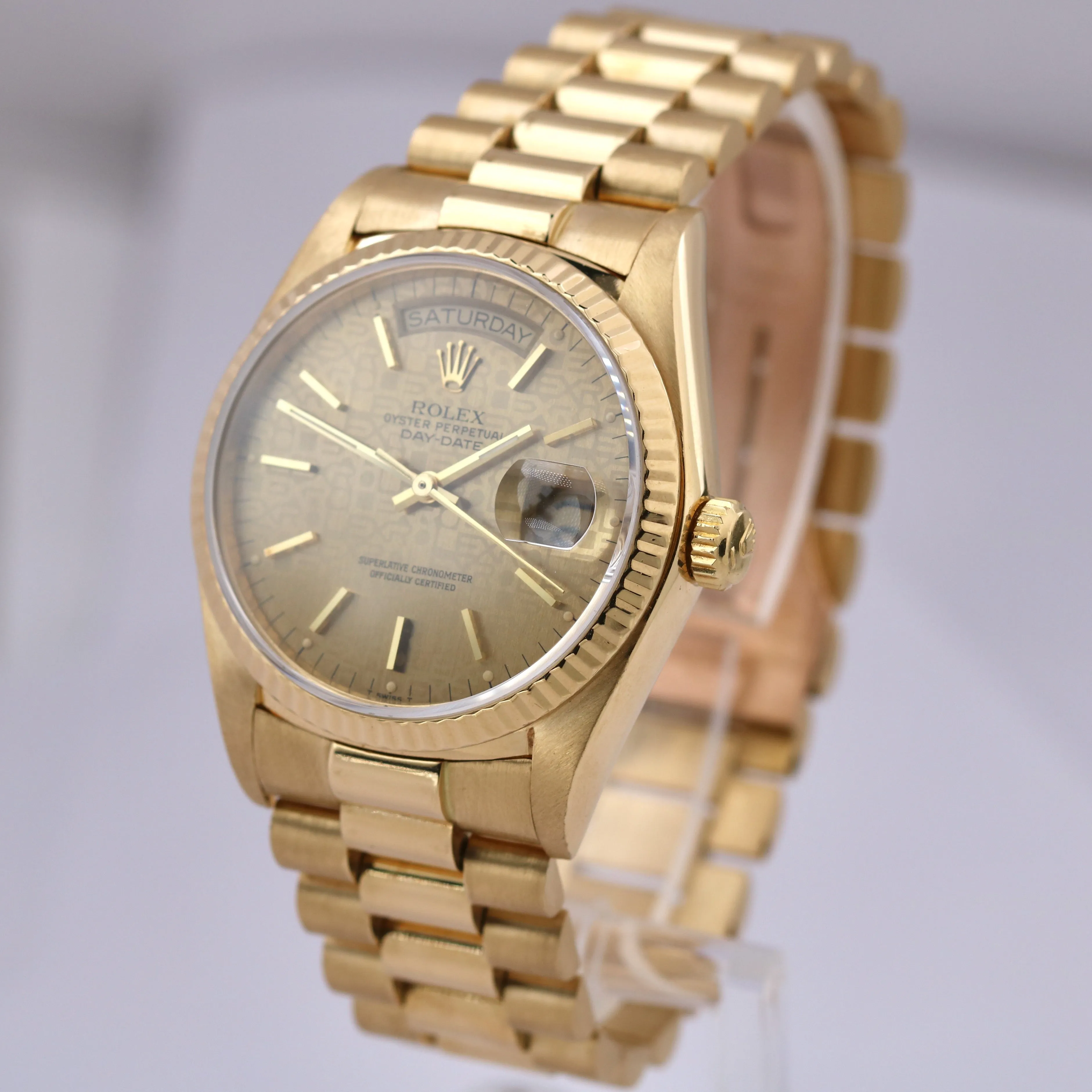 PAPERS Rolex Day-Date President CHAMPAGNE JUBILEE DIAL 36mm 18K Gold 18038 B P