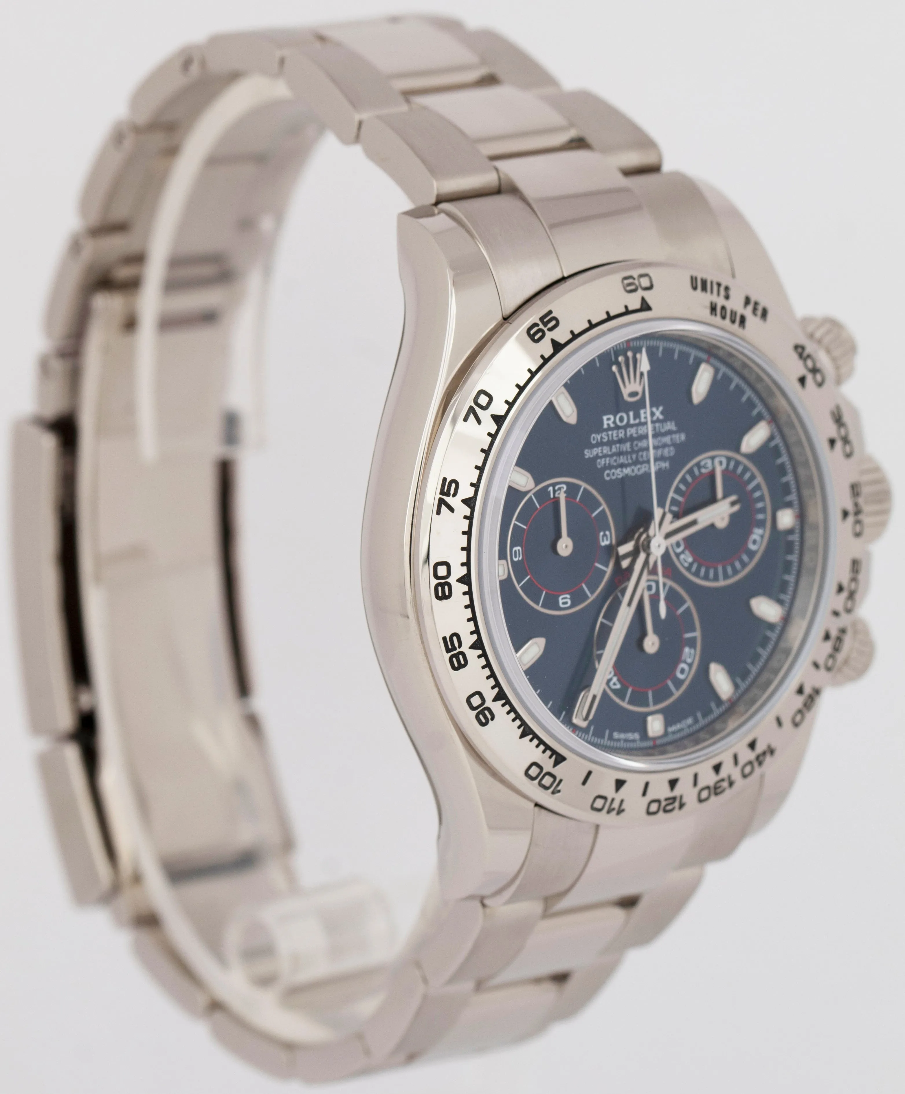 PAPERS Rolex Daytona Cosmograph Blue 18K White Gold Oyster Watch 116509 B P