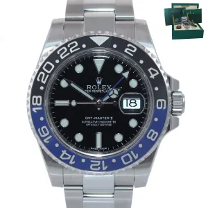 PAPERS Rolex GMT Master II 116710 BLNR Steel Ceramic Batman Watch Box