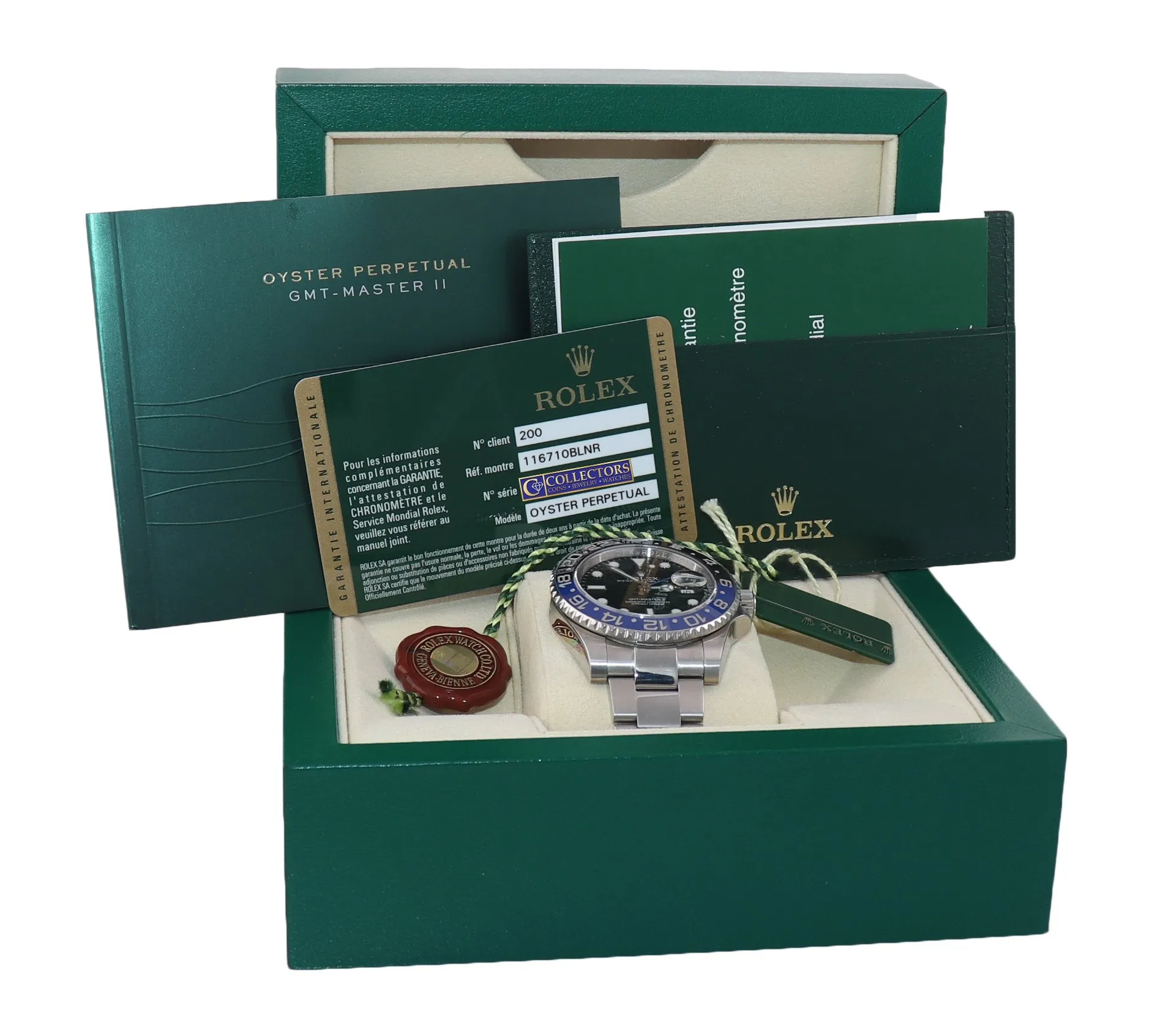 PAPERS Rolex GMT Master II 116710 BLNR Steel Ceramic Batman Watch Box