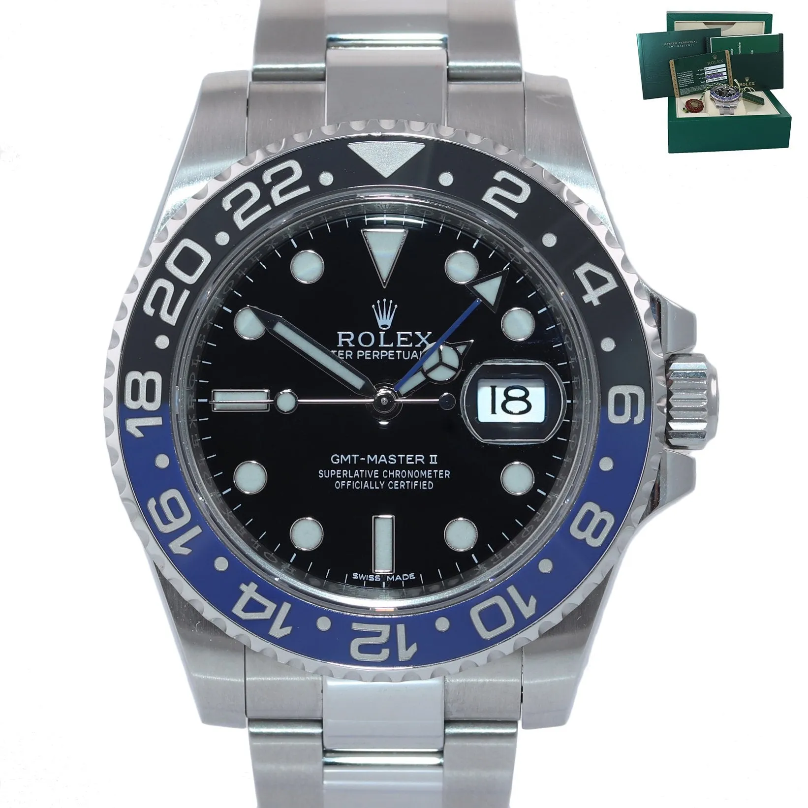 PAPERS Rolex GMT Master II 116710 BLNR Steel Ceramic Batman Watch Box