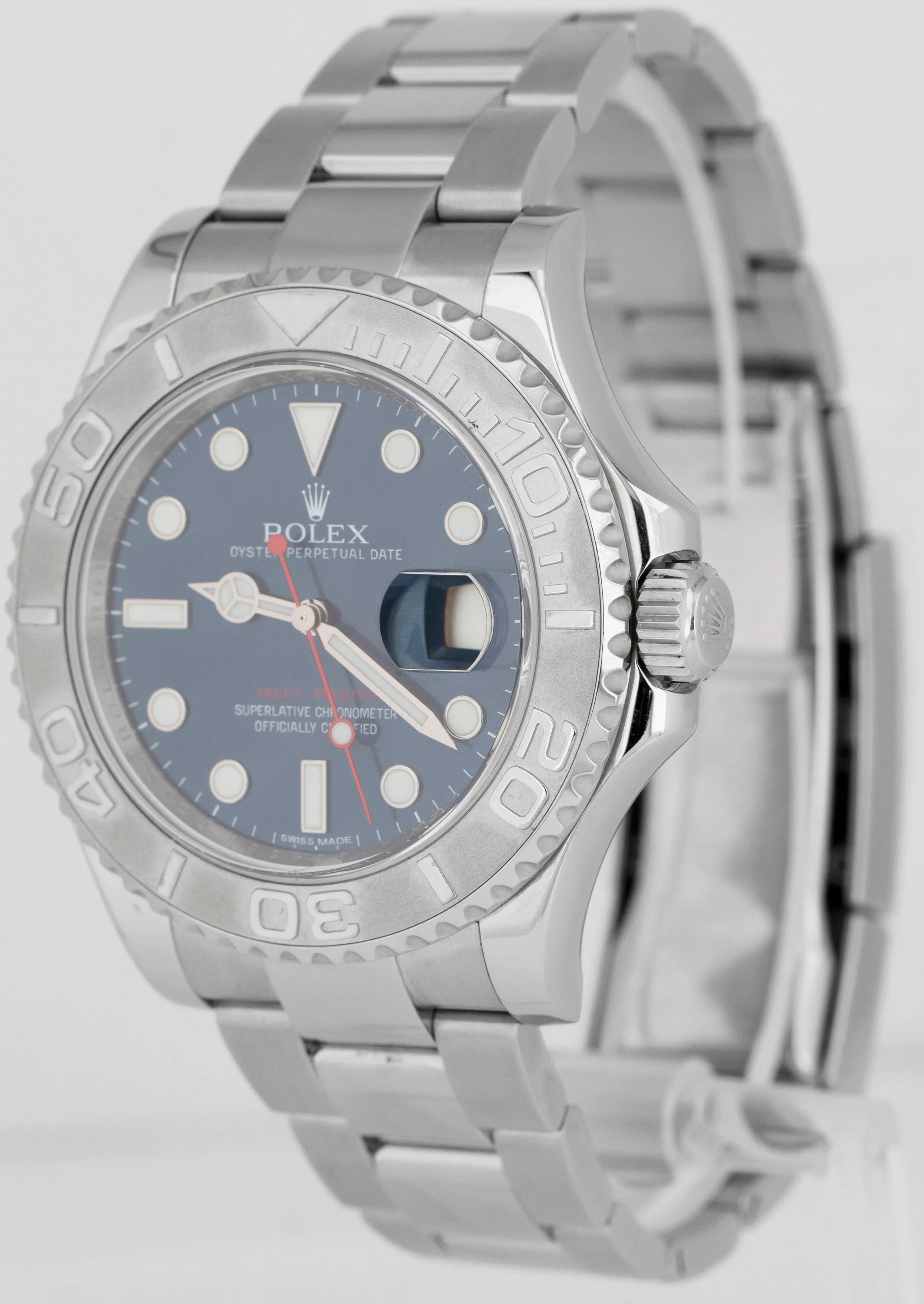 PAPERS Rolex Yacht-Master Platinum BLUE 40mm Stainless Steel Watch 116622 BOX