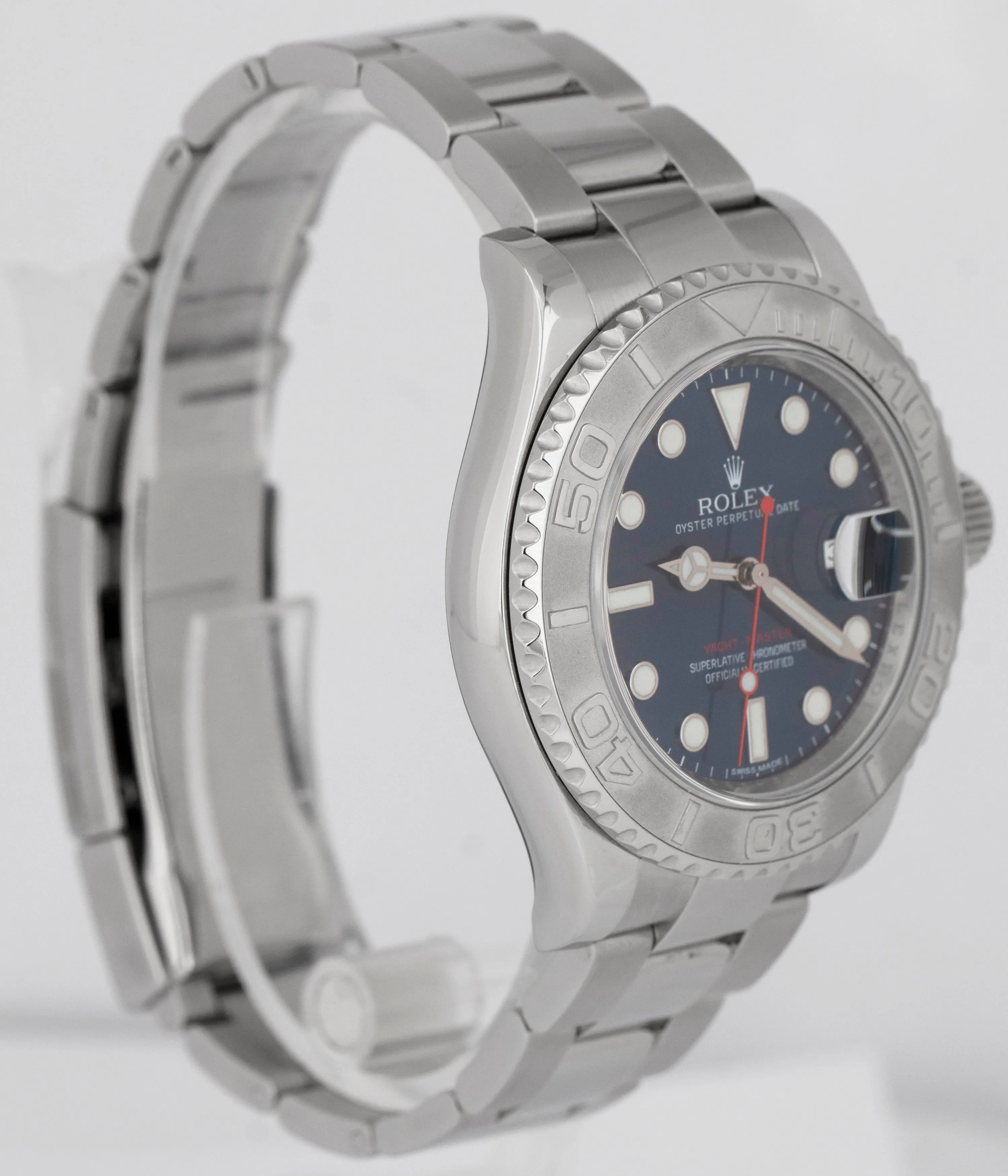 PAPERS Rolex Yacht-Master Platinum BLUE 40mm Stainless Steel Watch 116622 BOX