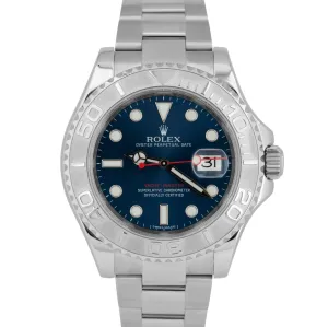 PAPERS Rolex Yacht-Master Platinum BLUE 40mm Stainless Steel Watch 116622 BOX