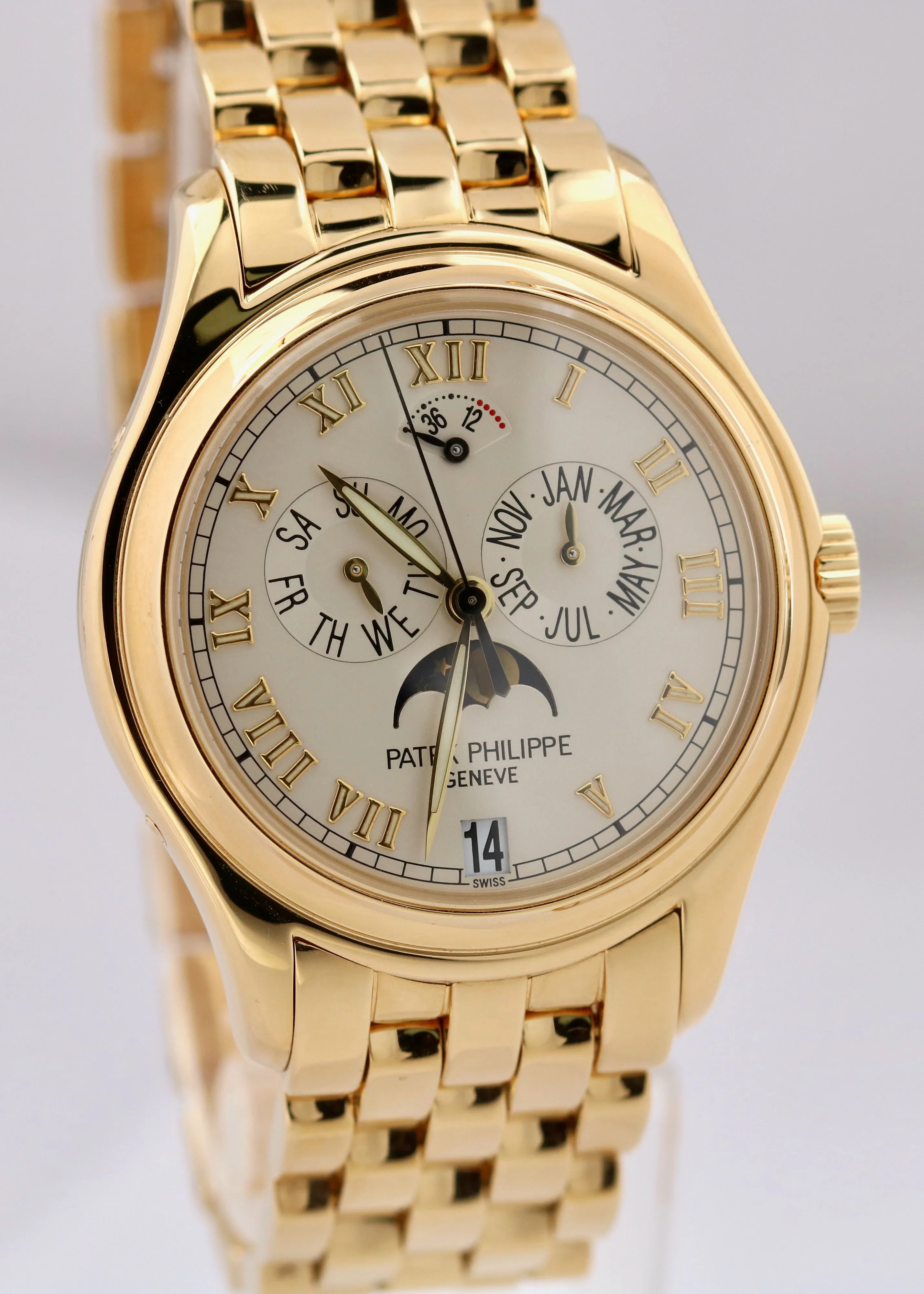 Patek Philippe Annual Calendar Moonphase 18K Yellow Gold 37mm Watch 5036/1J BOX