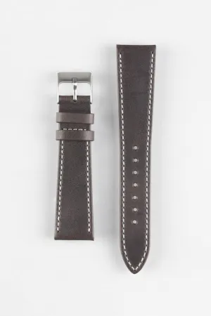 Pebro VINTAGE Leather Watch Strap in DARK BROWN