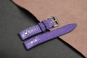 Purple double pearl stingray strap