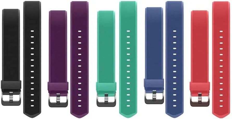 Reluen Wrist Bands Replacement - Replacement Band Very Fit Watch Slim Fitness Tracker Band for ID115 Fitness - 5 Color Strap Red Black Blue Wristband Color Purple Green Wristbands Activity Tracker