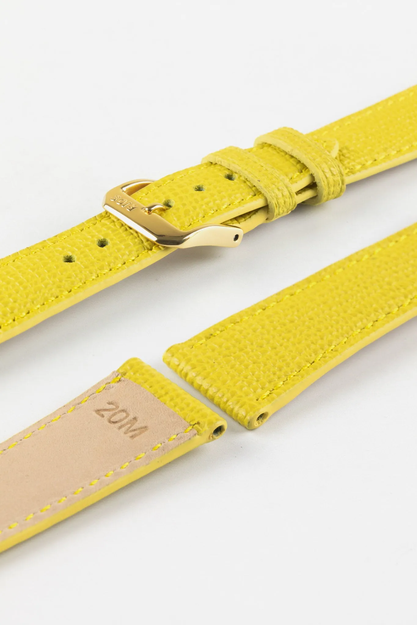 RIOS1931 FRENCH Leather Watch Strap in YELLOW