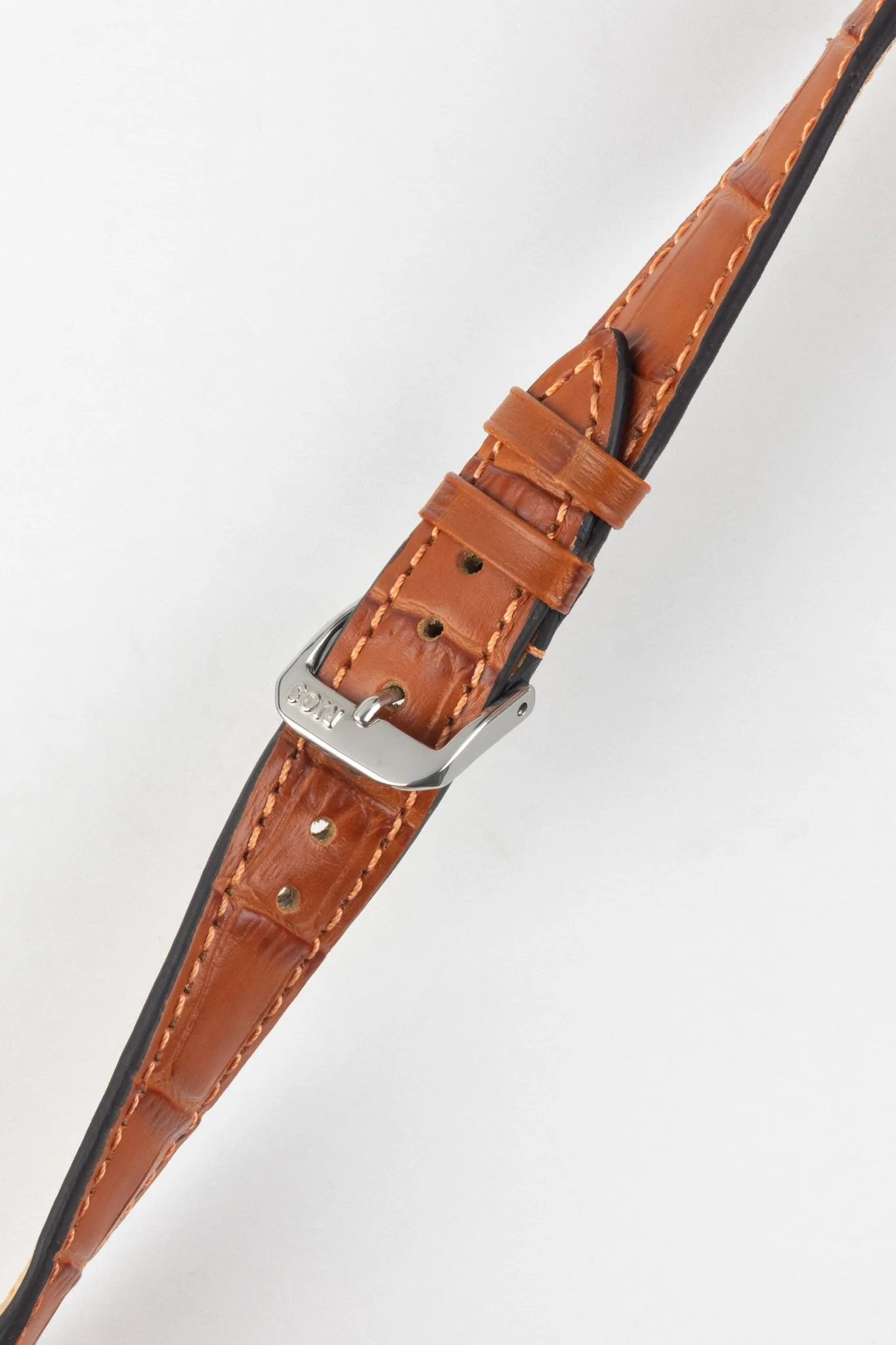 RIOS1931 ORLANDO Alligator-Embossed Leather Watch Strap in COGNAC