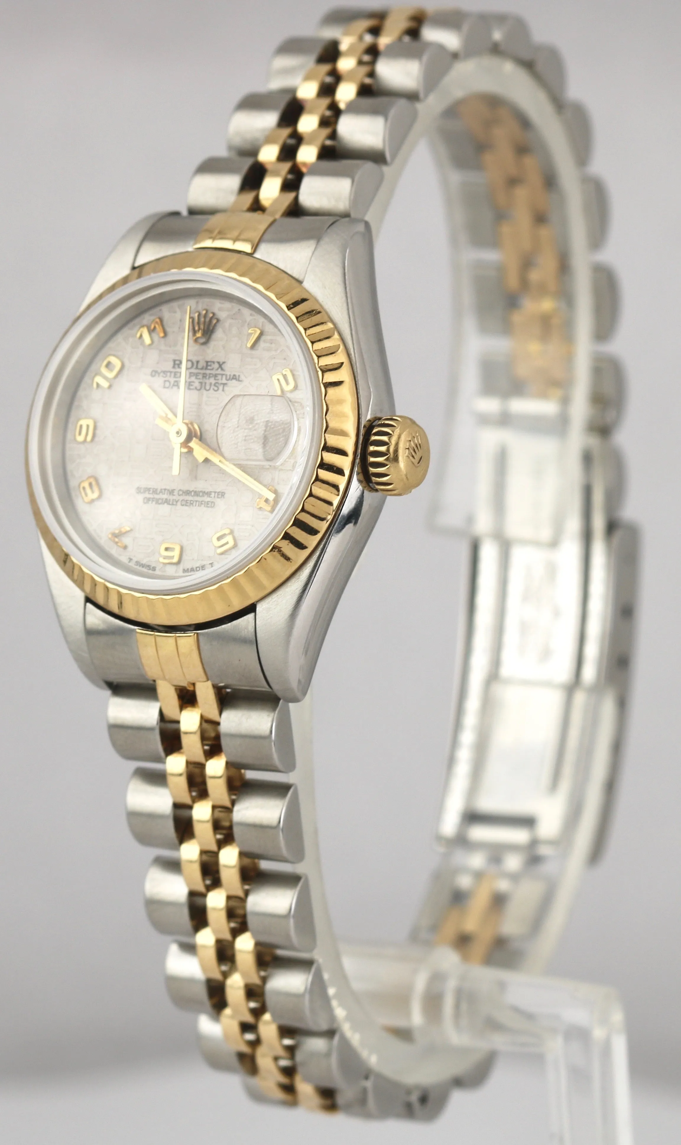 Rolex DateJust 26mm 18K Stainless Two Tone Jubilee Anniversary Dial Watch 69173