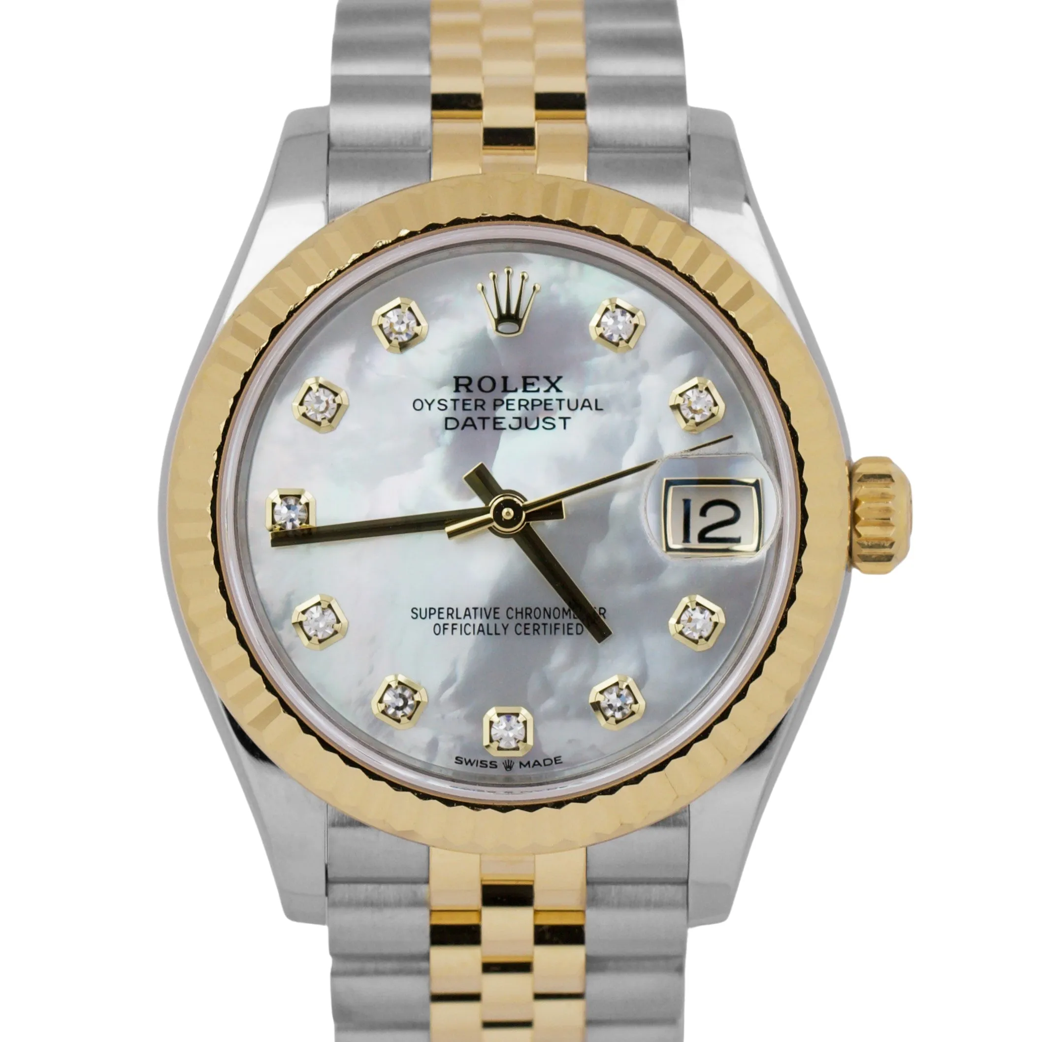 Rolex Datejust 31mm 18k Gold Steel MOTHER OF PEARL DIAMOND Jubilee 278273 BOX