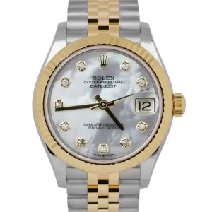 Rolex Datejust 31mm 18k Gold Steel MOTHER OF PEARL DIAMOND Jubilee 278273 BOX