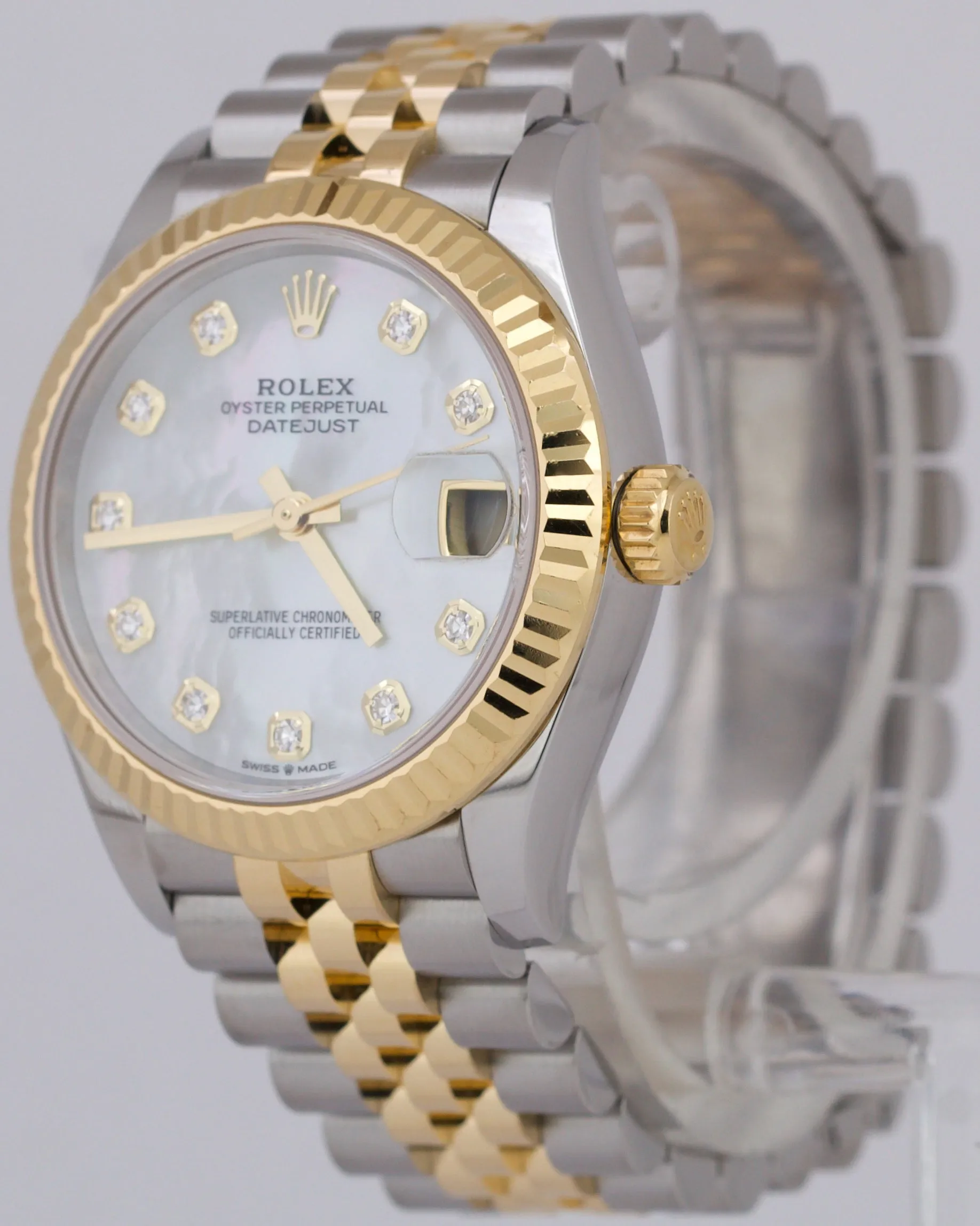 Rolex Datejust 31mm 18k Gold Steel MOTHER OF PEARL DIAMOND Jubilee 278273 BOX