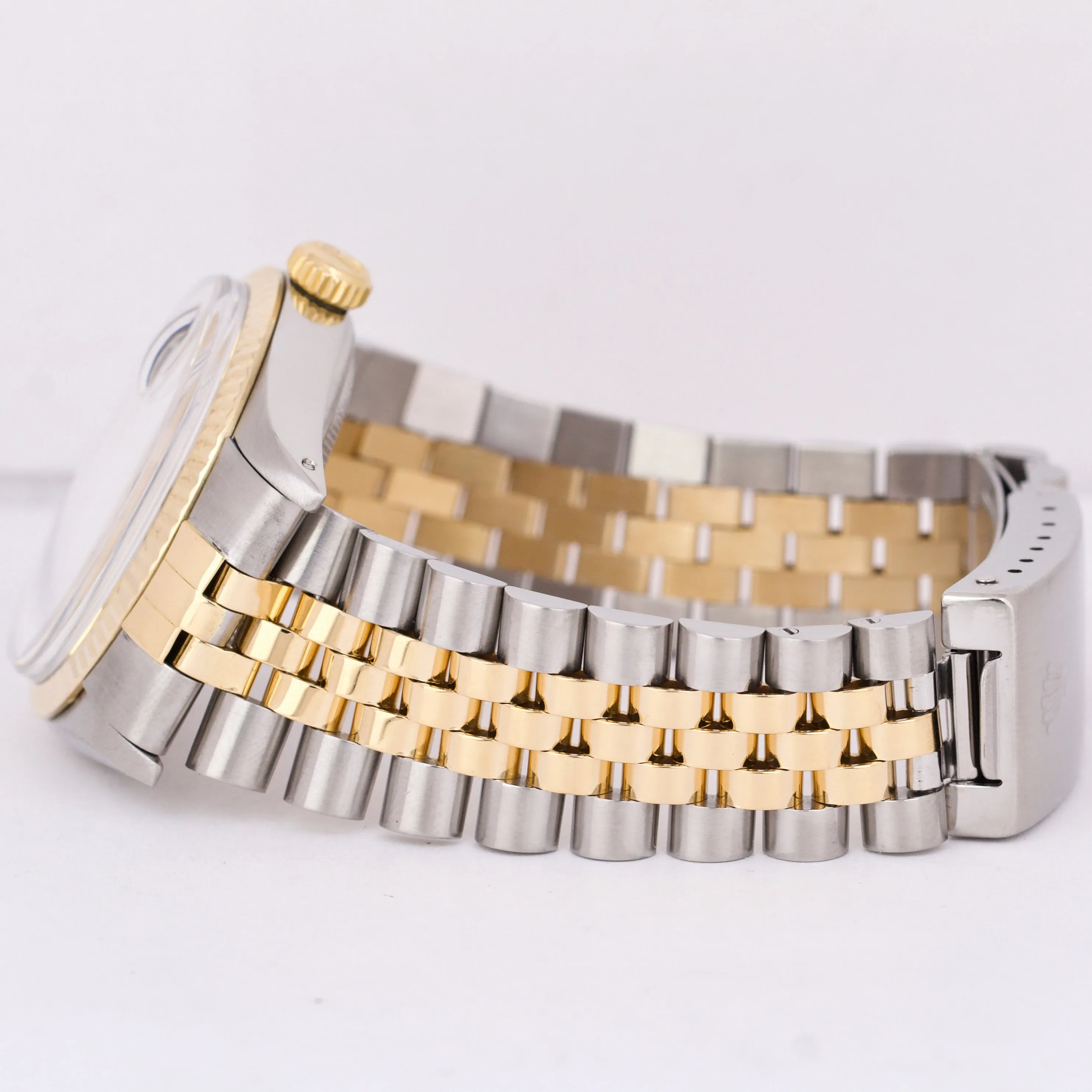 Rolex DateJust 36mm SILVER 18K Yellow Gold Stainless Steel Fluted Jubilee 16013