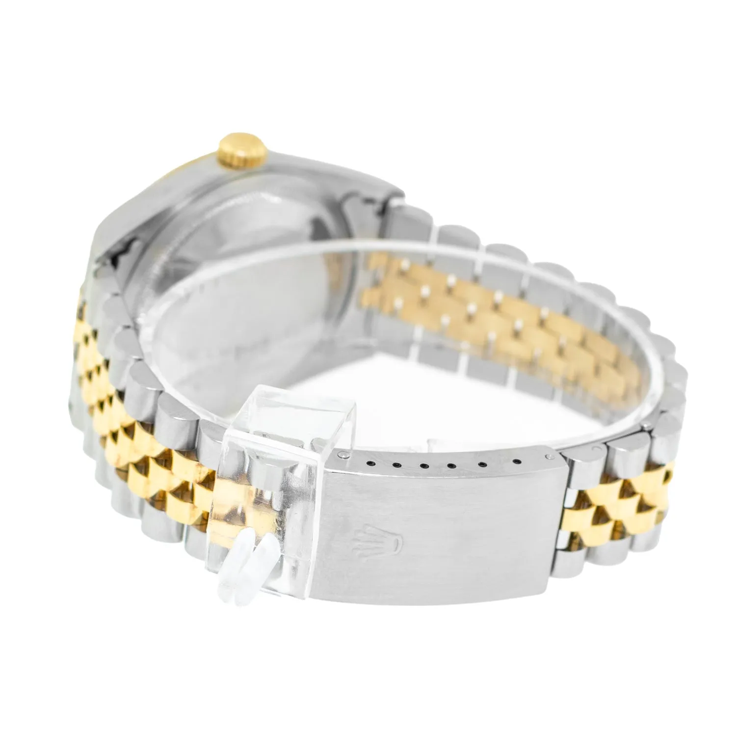 Rolex Datejust 36mm Yellow Gold Steel Mother of Pearl Diamond Dial, Fluted Bezel 16233