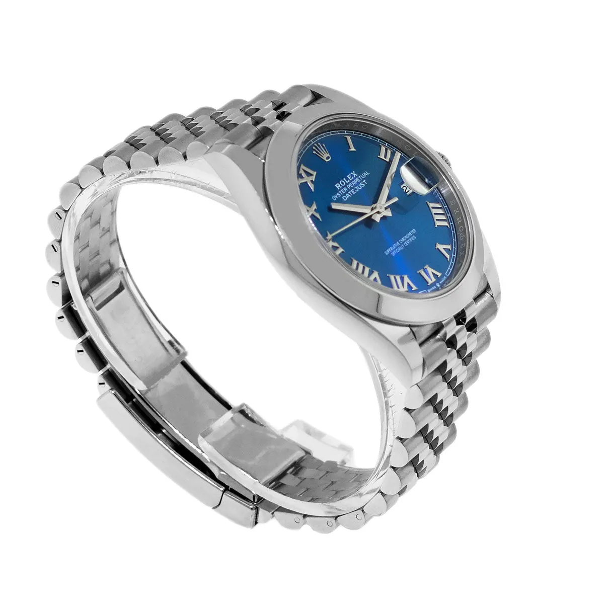 Rolex Datejust II 41mm Stainless Steel Blue Roman Dial & Domed Bezel 126300