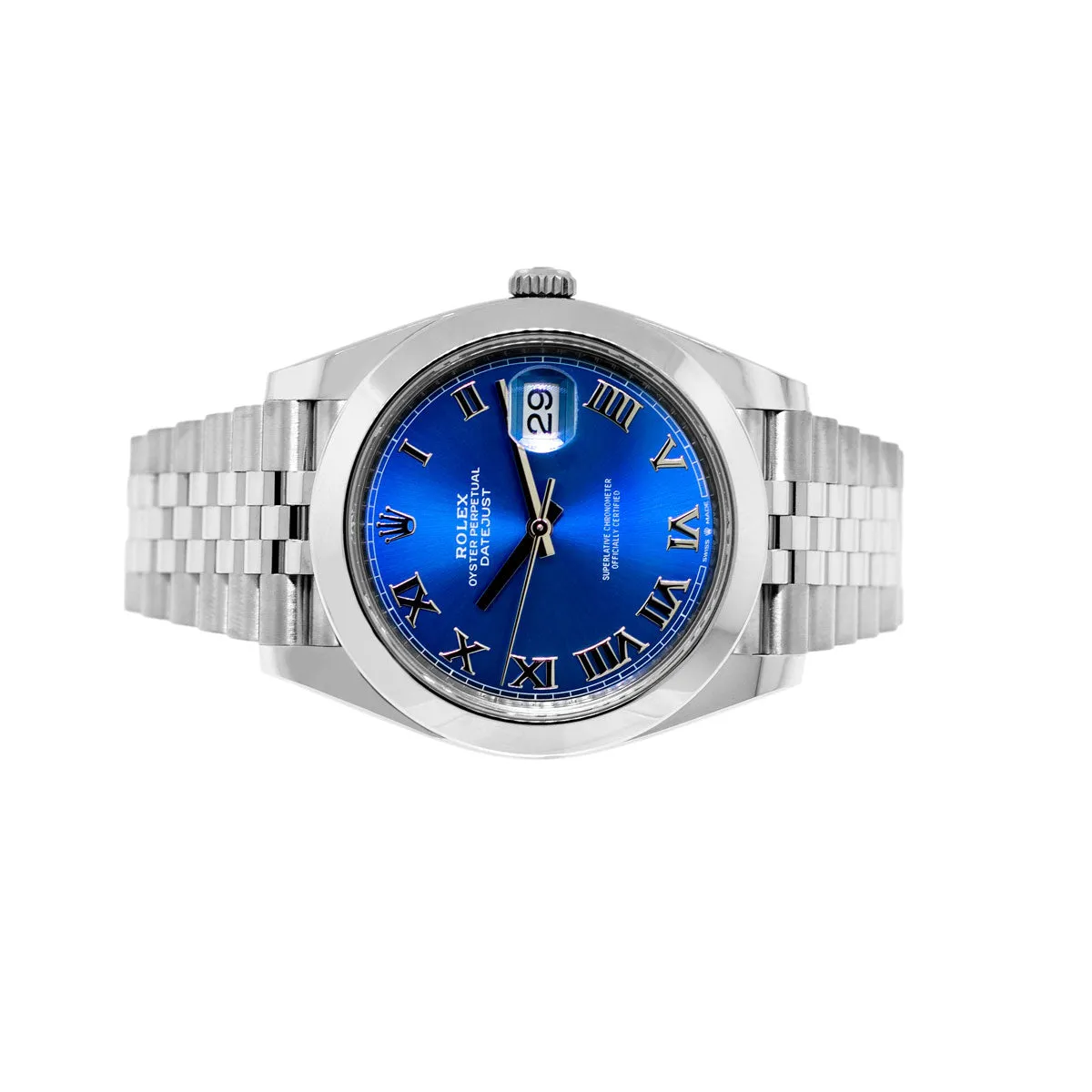 Rolex Datejust II 41mm Stainless Steel Blue Roman Dial & Domed Bezel 126300