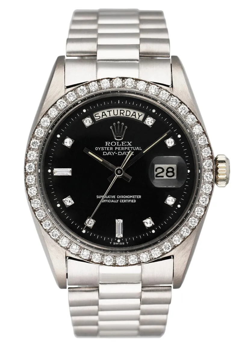 Rolex Day-Date President 1804 Diamond 18K White Gold Mens Watch