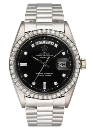 Rolex Day-Date President 1804 Diamond 18K White Gold Mens Watch