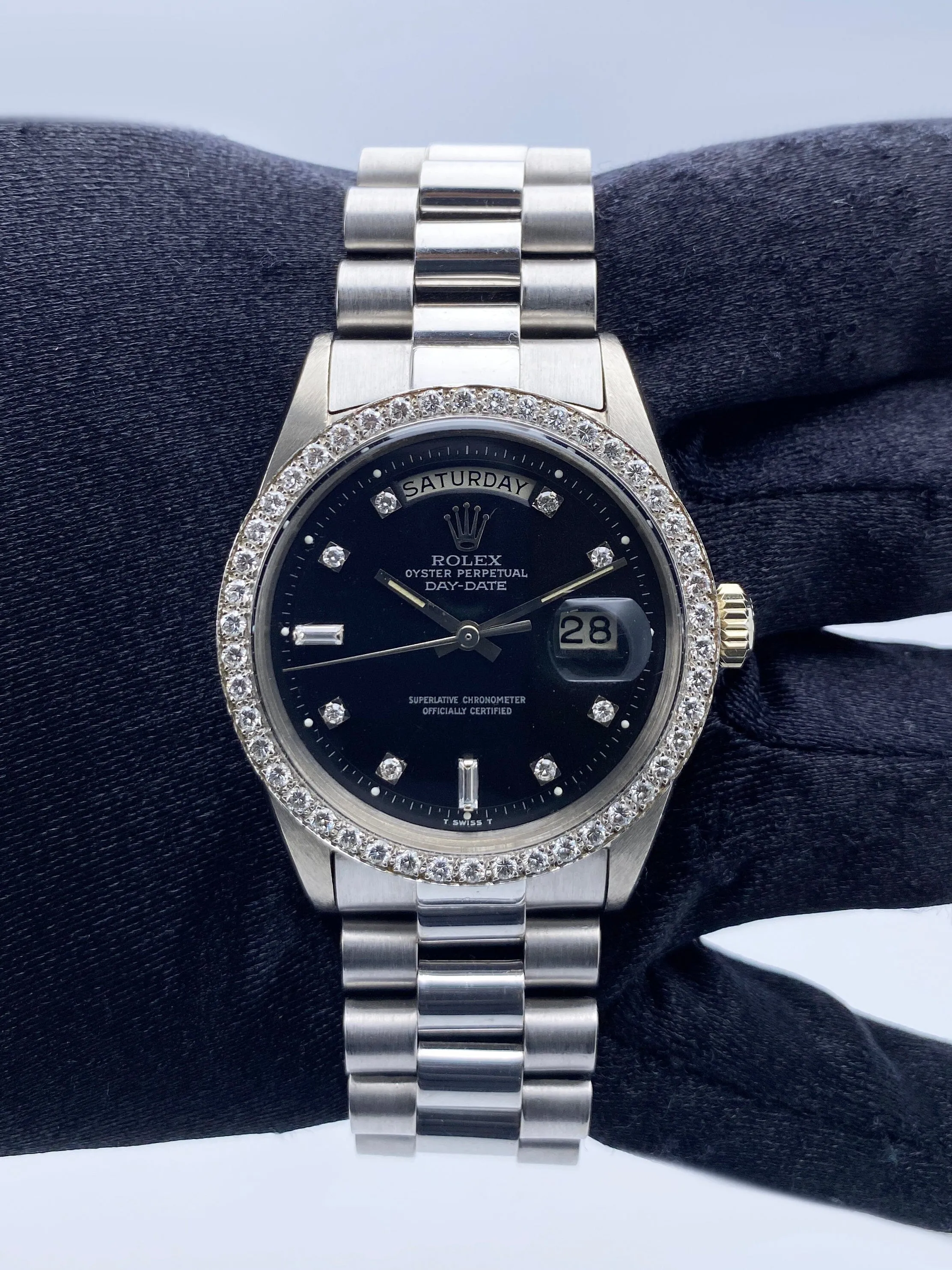 Rolex Day-Date President 1804 Diamond 18K White Gold Mens Watch