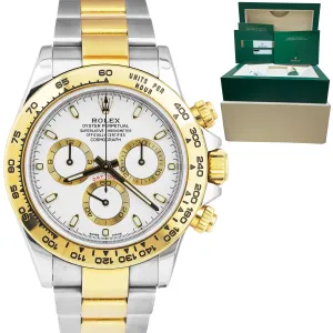 Rolex Daytona Two-Tone Gold Steel White Dial Chronograph Watch 116503 BOX PAPERS