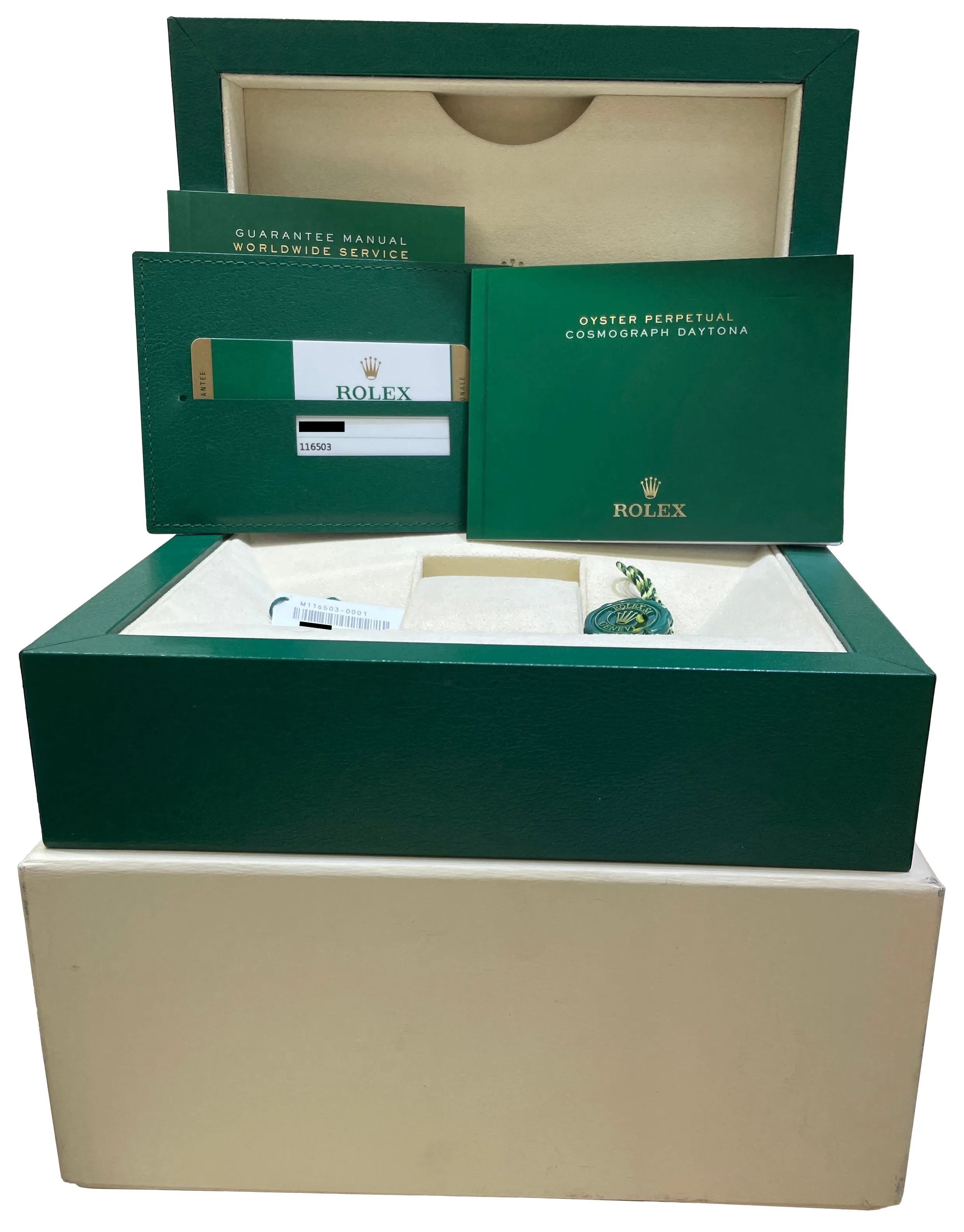 Rolex Daytona Two-Tone Gold Steel White Dial Chronograph Watch 116503 BOX PAPERS