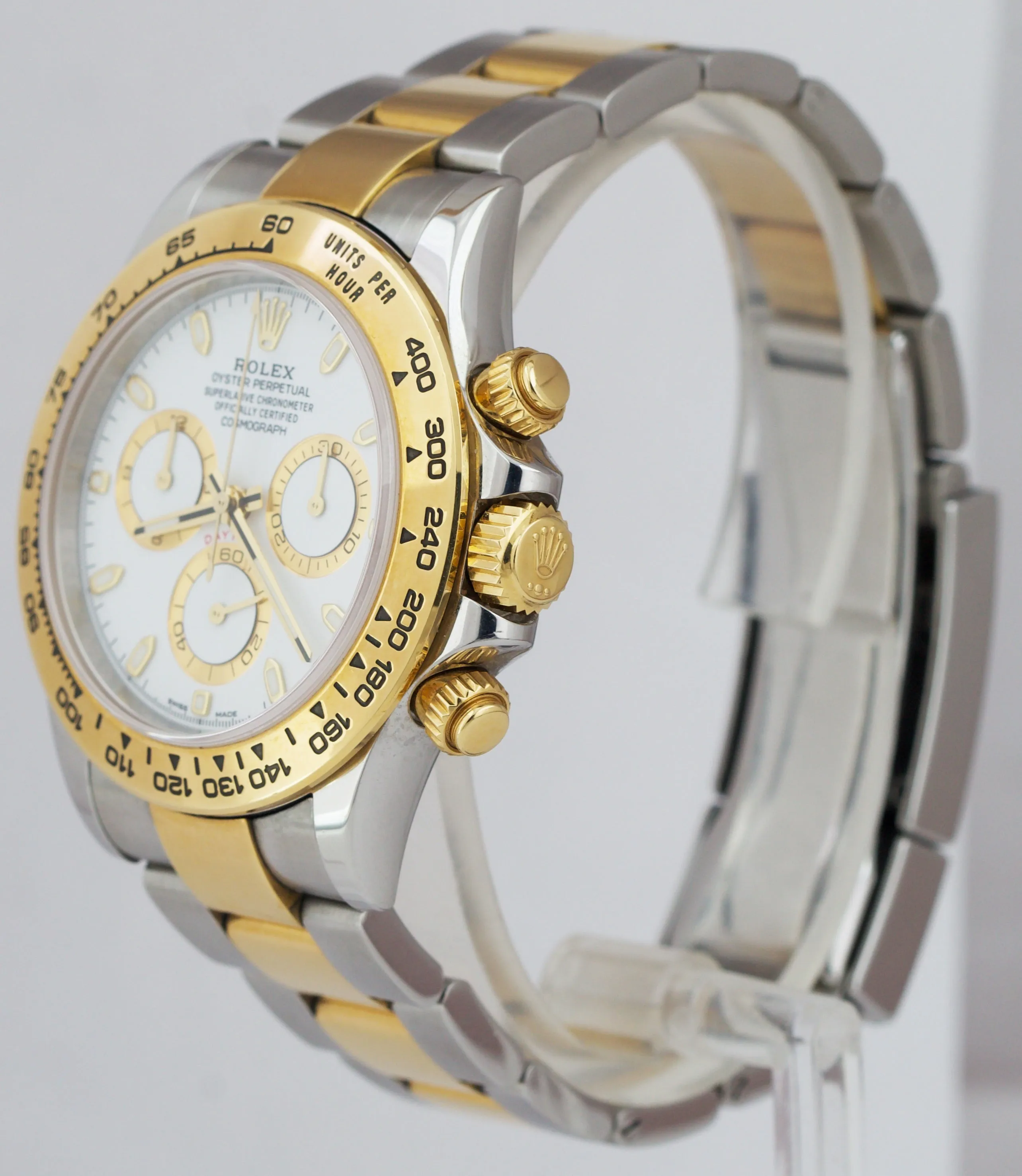 Rolex Daytona Two-Tone Gold Steel White Dial Chronograph Watch 116503 BOX PAPERS