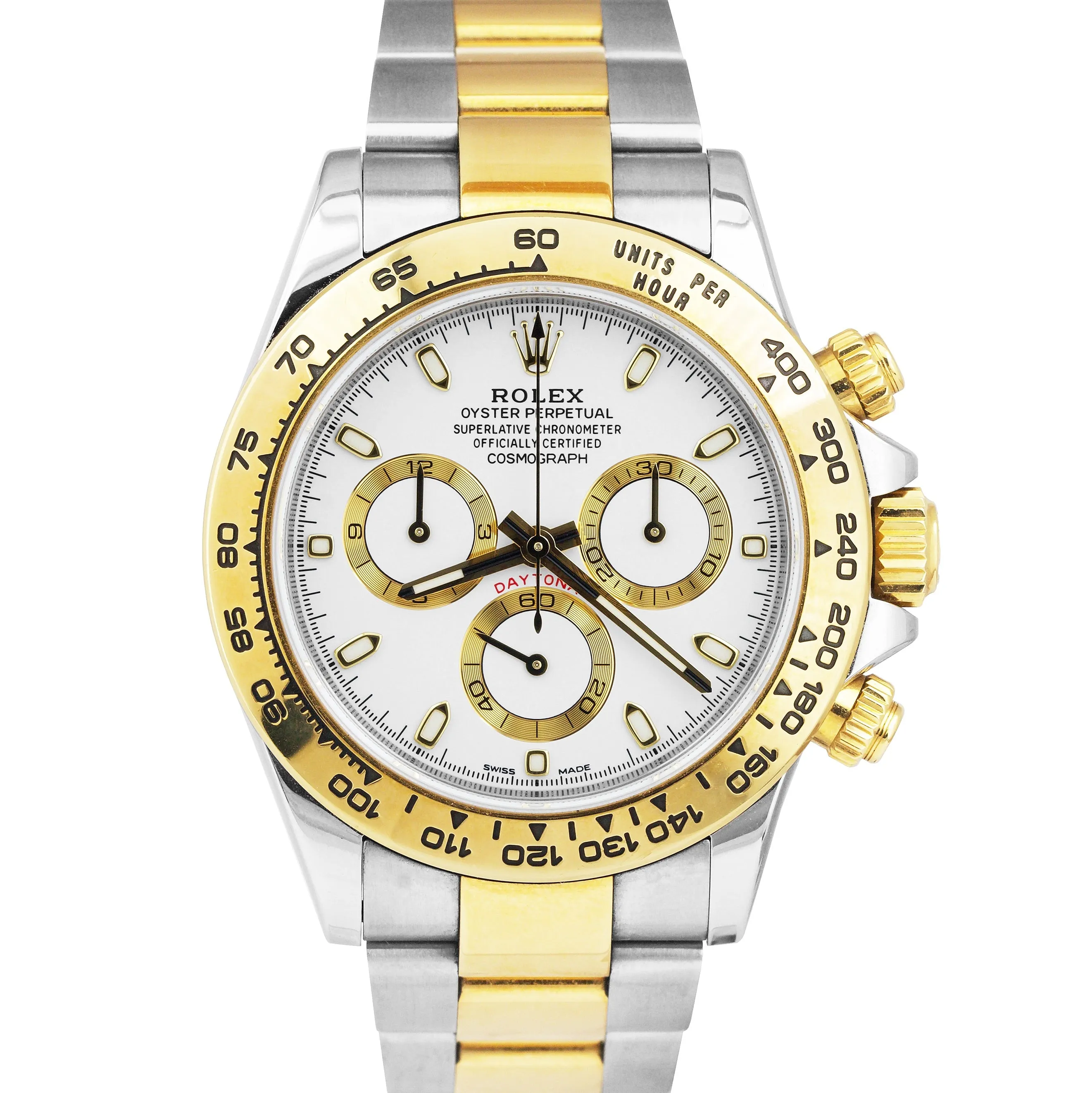 Rolex Daytona Two-Tone Gold Steel White Dial Chronograph Watch 116503 BOX PAPERS