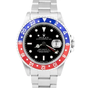 Rolex GMT-Master II 40mm PEPSI Blue Red Stainless Steel Automatic Watch 16710
