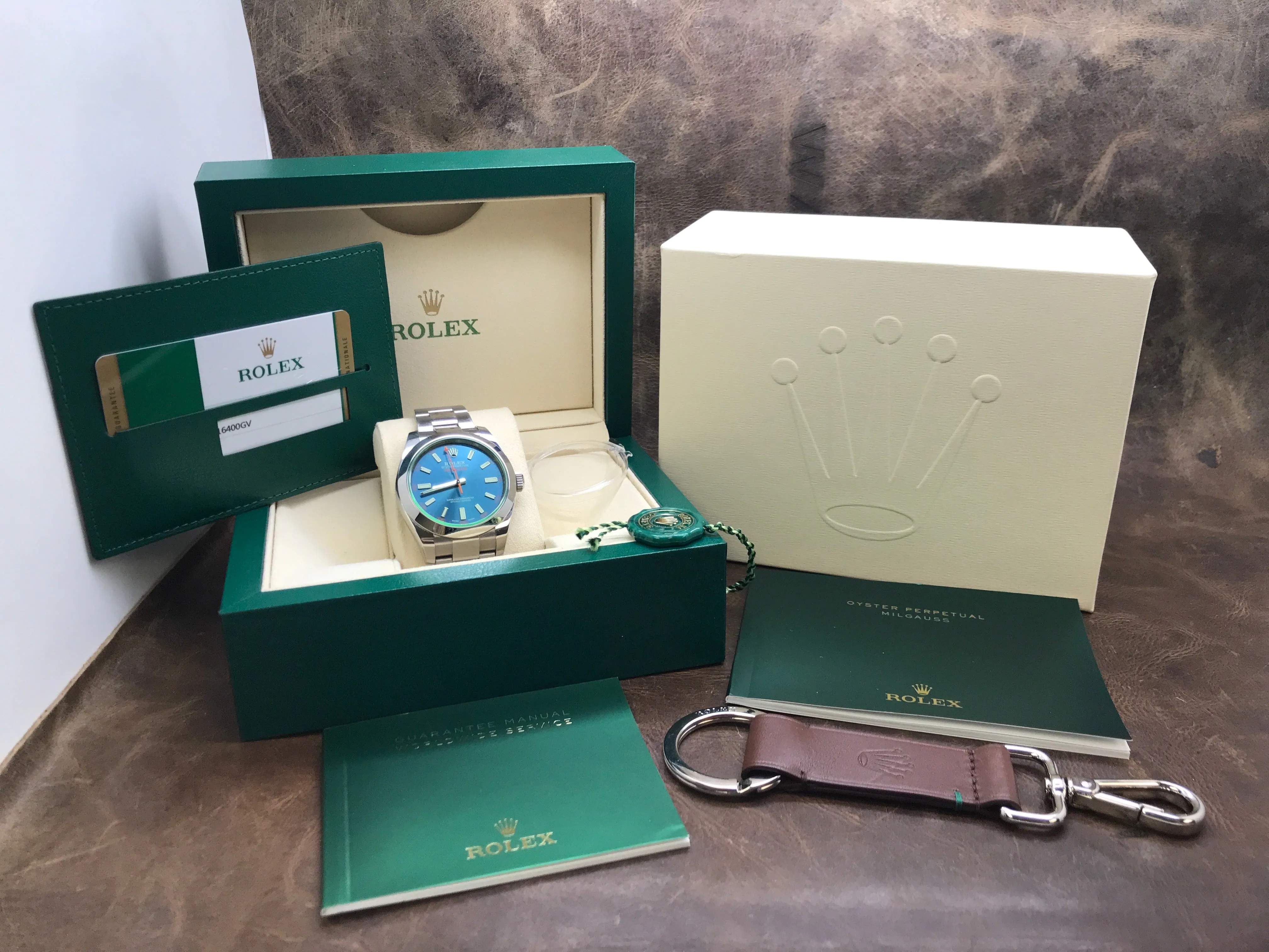 Rolex Green Milgauss 116400GV Blue Dial Automatic Men's Watch